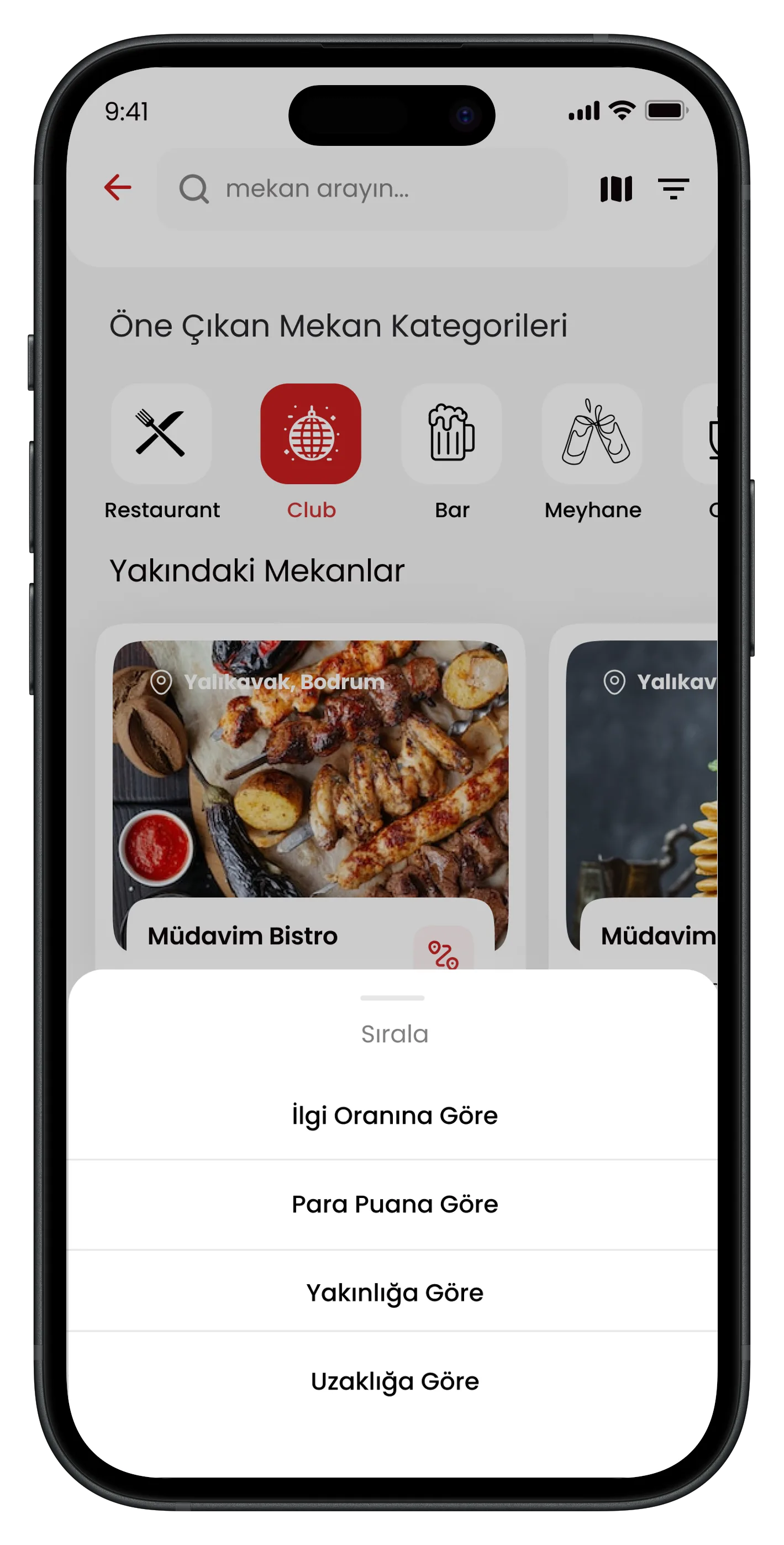 Food & Drink Discount App — tasarım 10