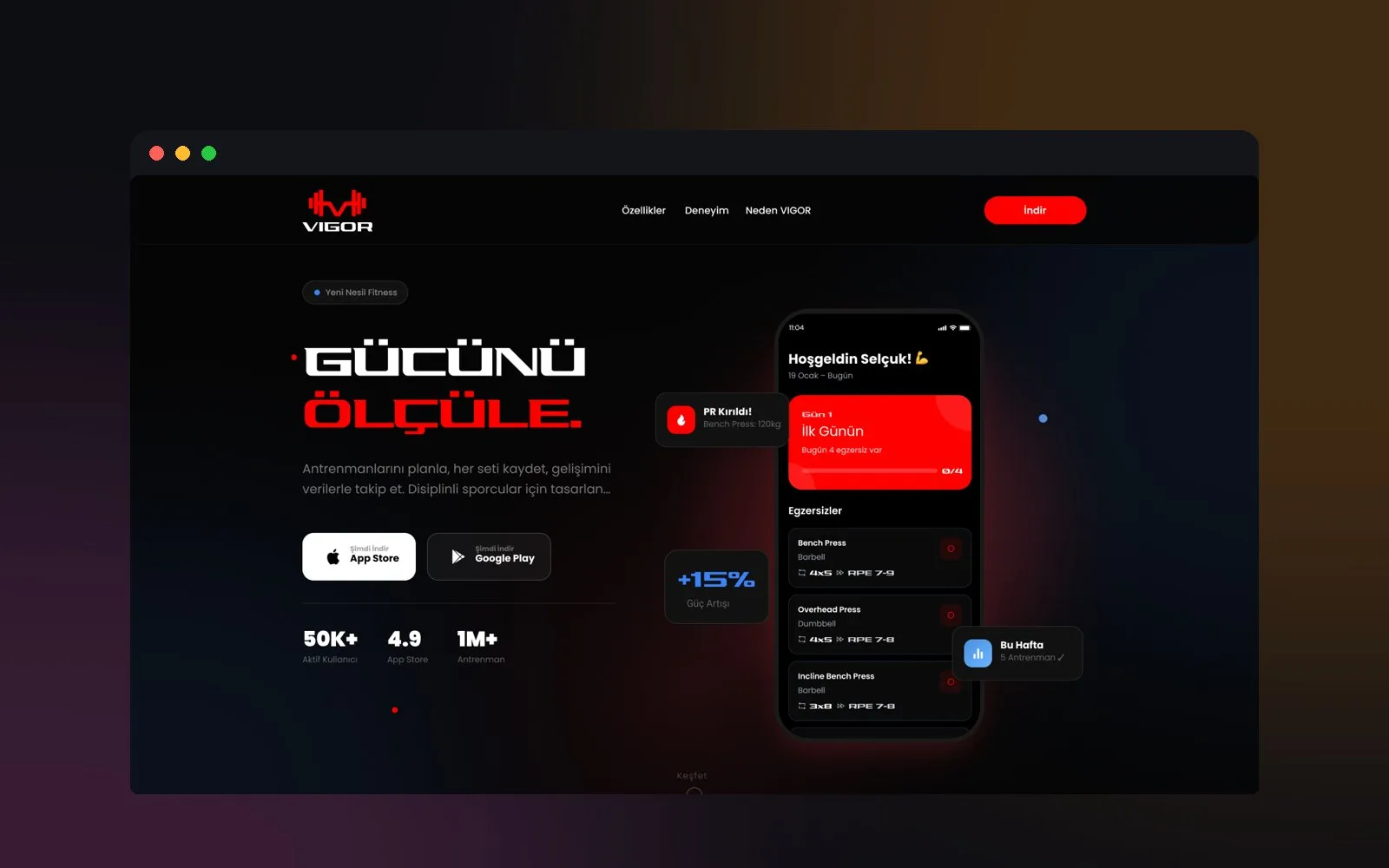 Vigor Gym — Landing