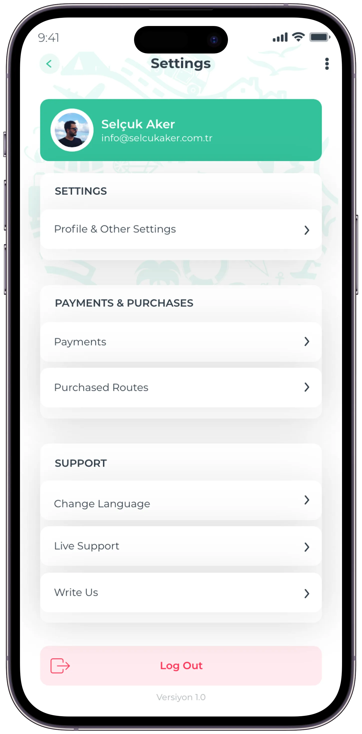 Plavel Tourism App — tasarım 30
