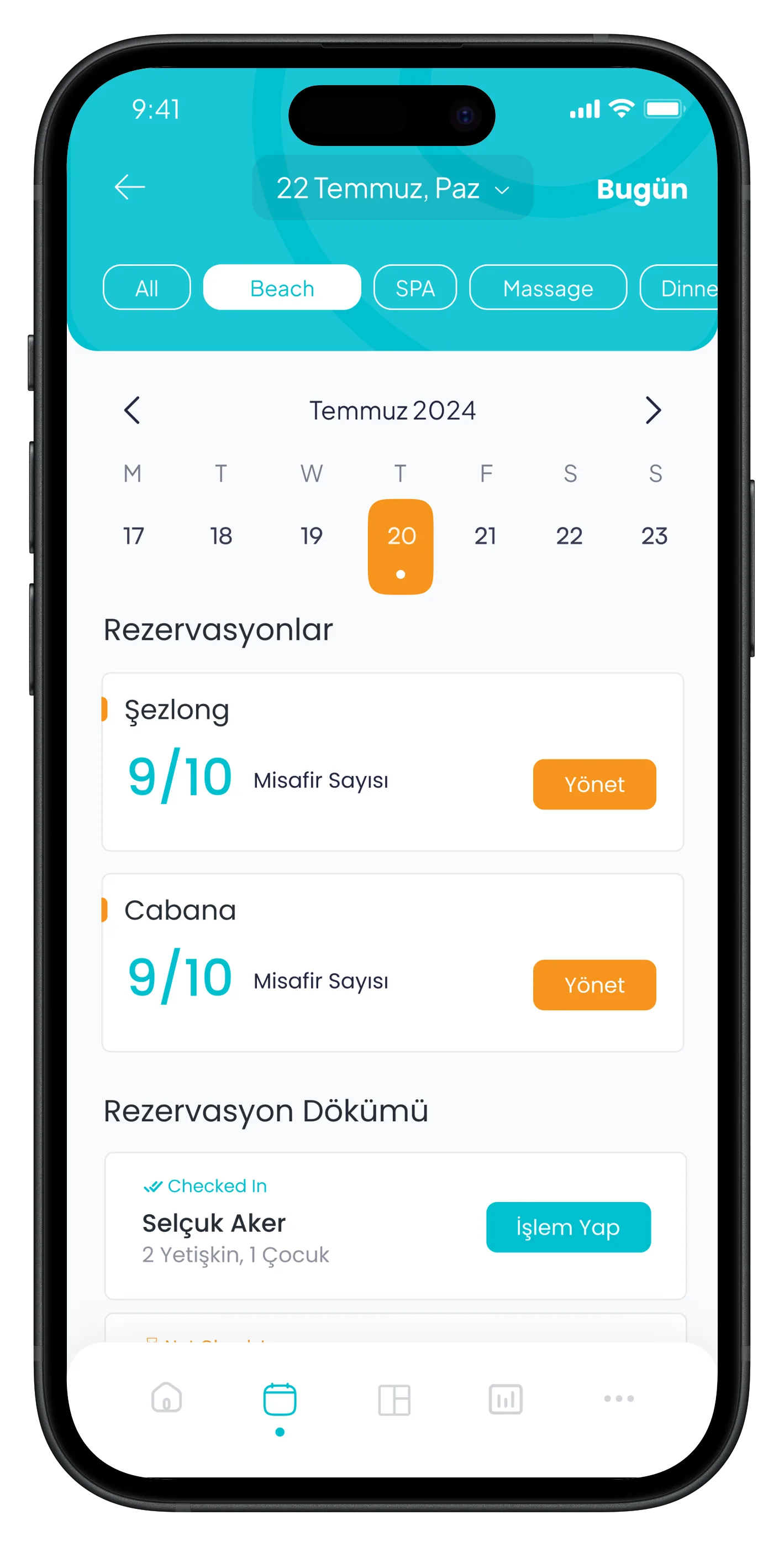 Beach Reservation Mobile App — tasarım 10