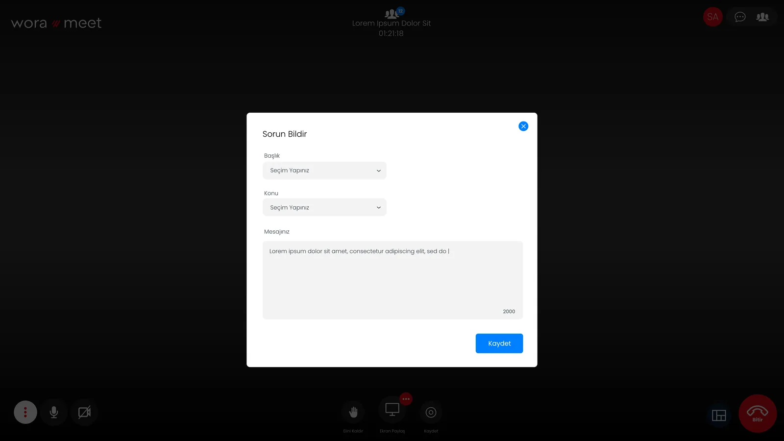 Wora Online Meet — tasarım 19