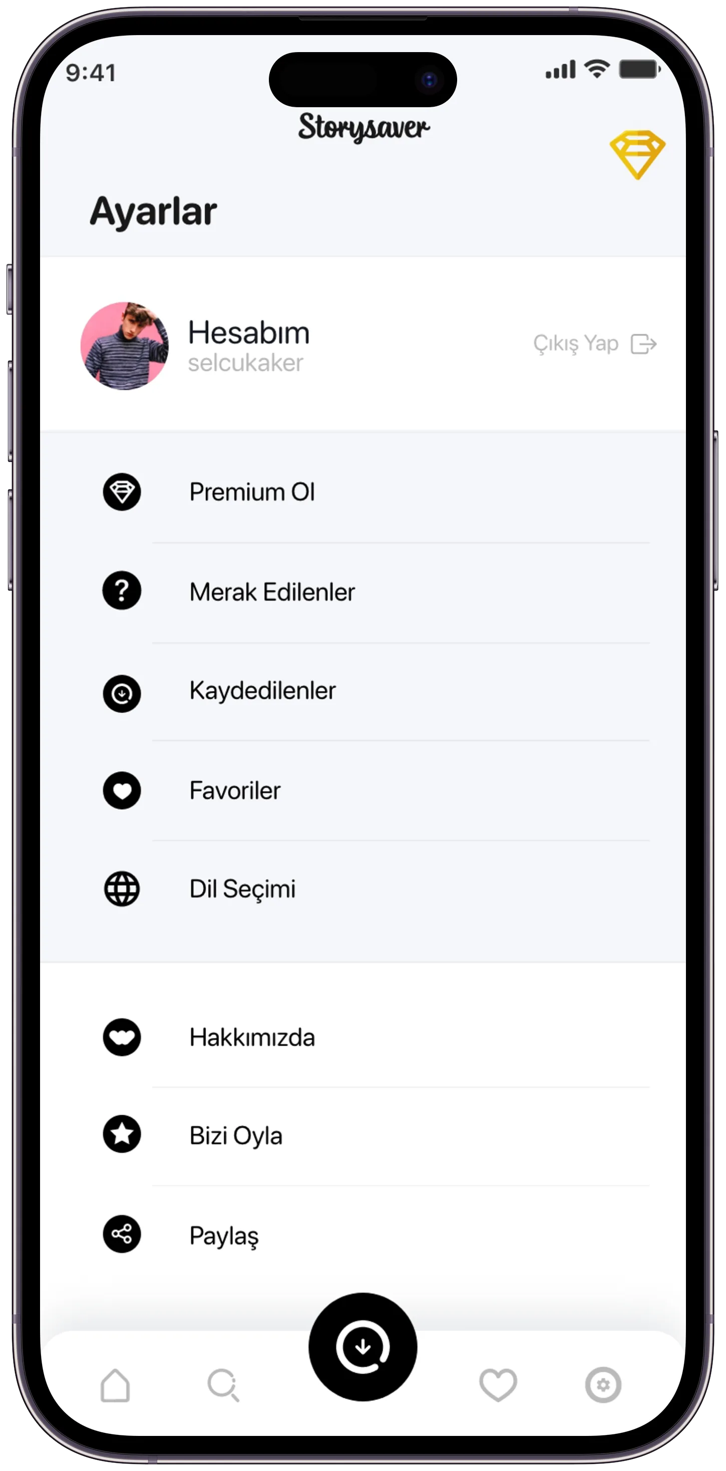 Story Saver Social App — tasarım 6