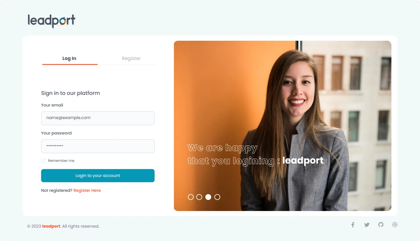 Leadport Customer App — tasarım 1