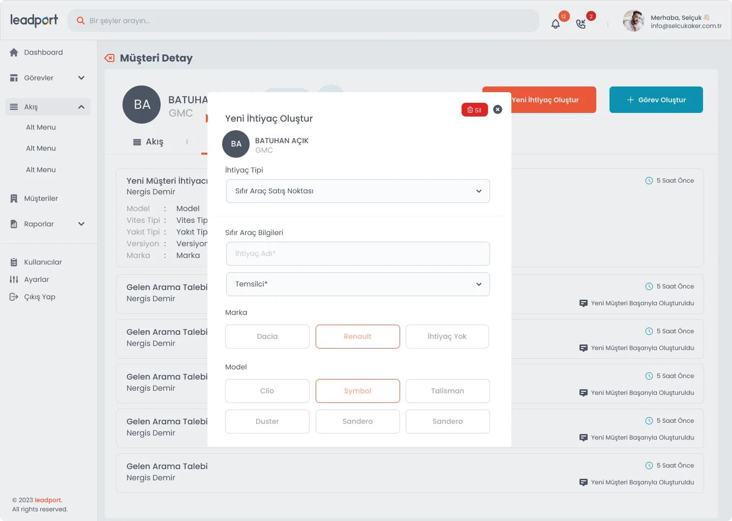 Leadport Customer App — tasarım 17