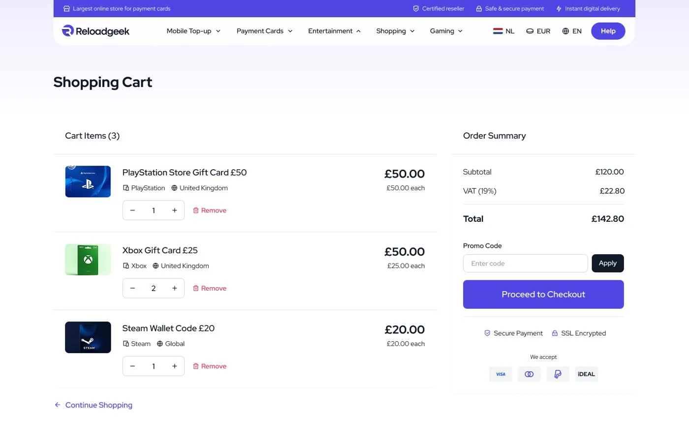 ReloadGeek Desktop Website — tasarım 1