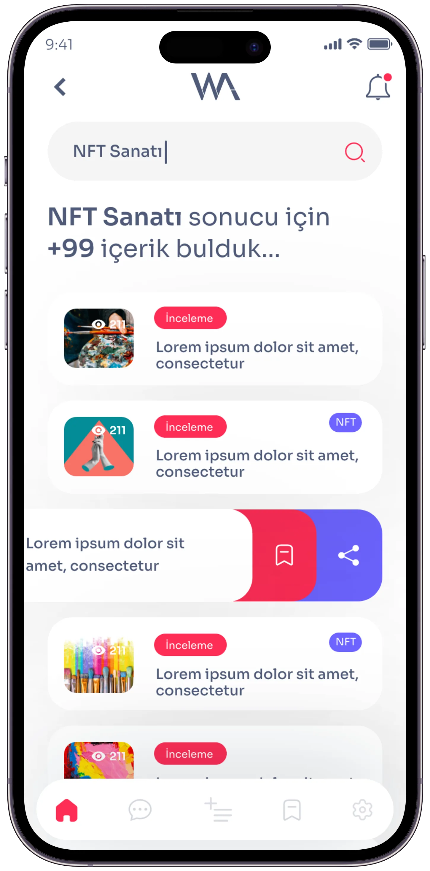 Wannart Social App — tasarım 12