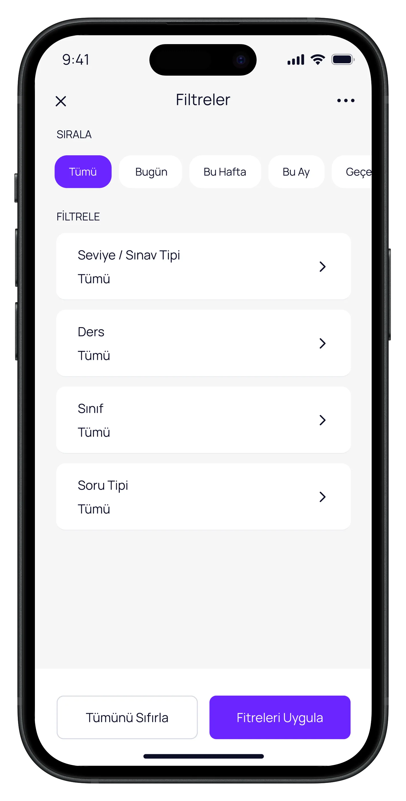 Question Based Education App — tasarım 8