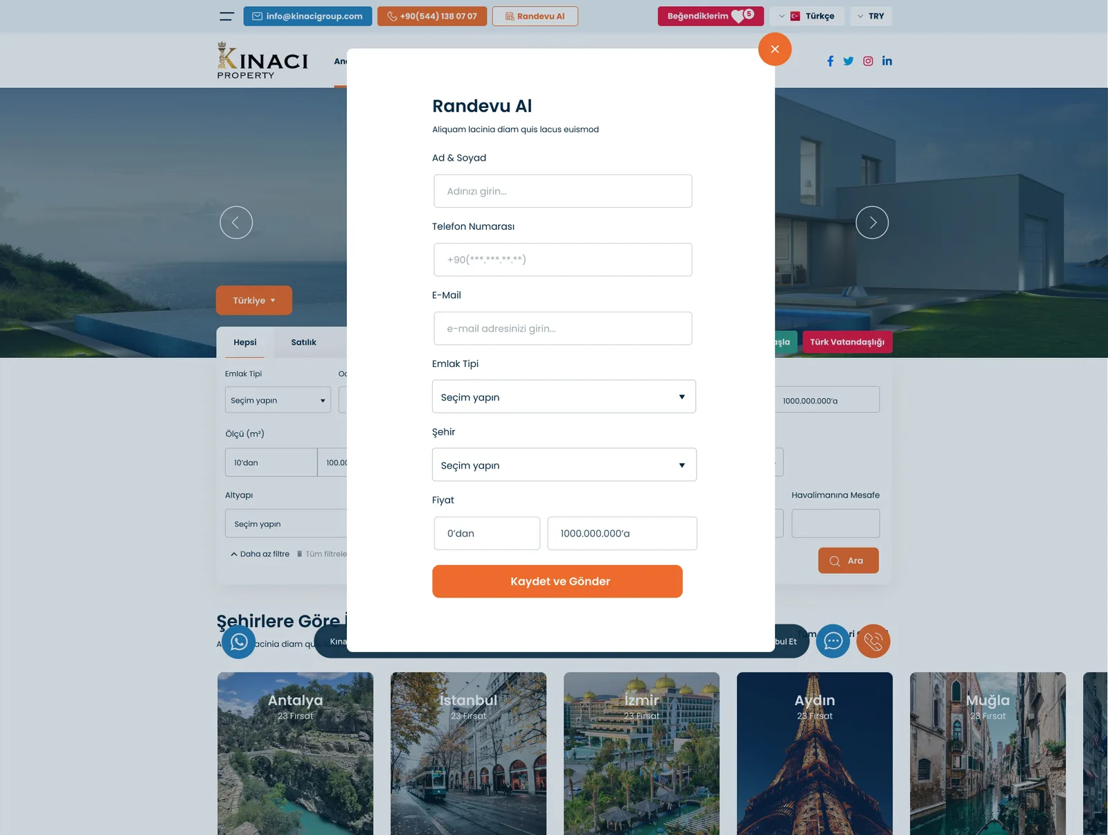 Real Estate Website — tasarım 6