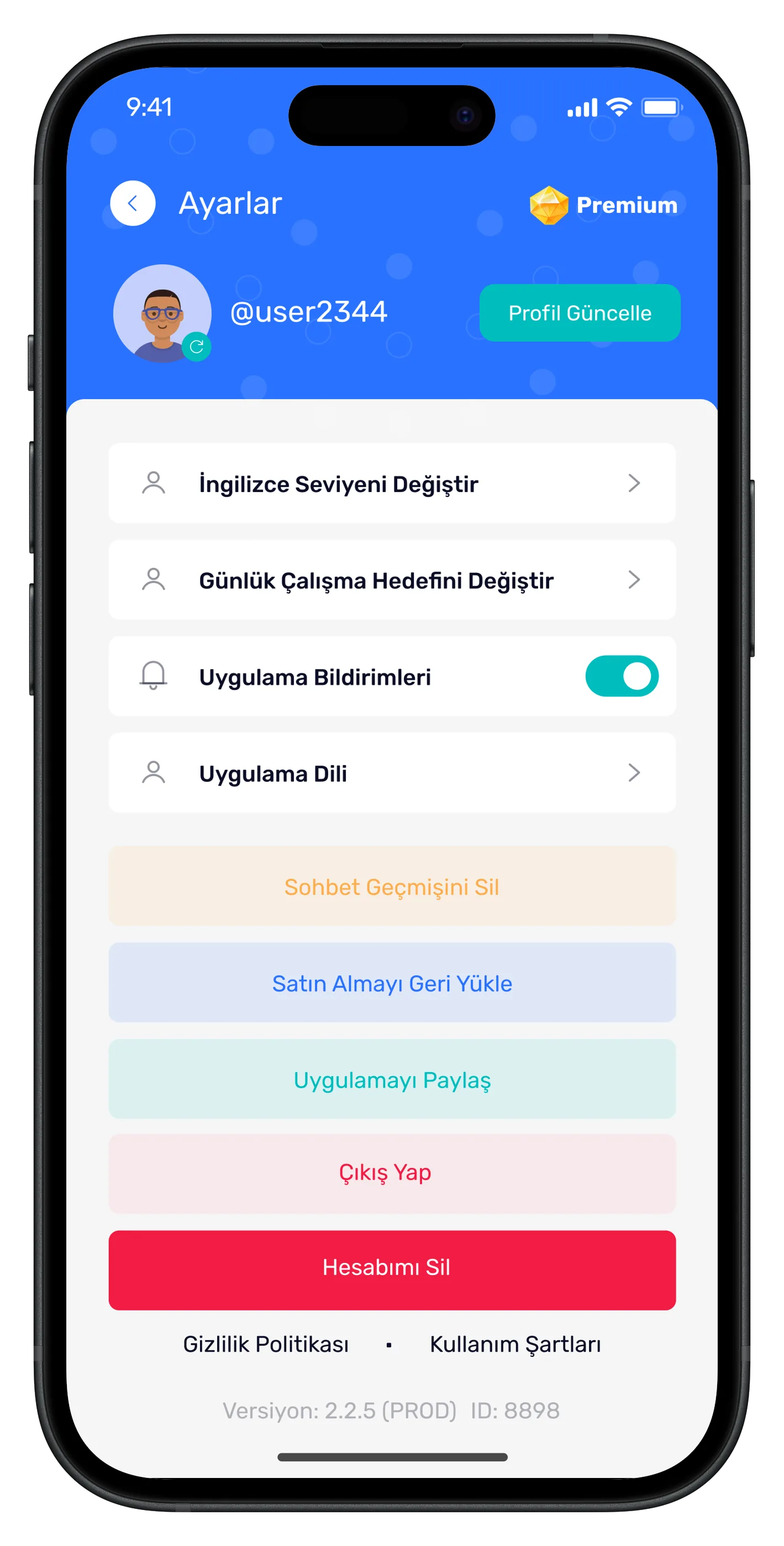 Learn English Mobile App — tasarım 5