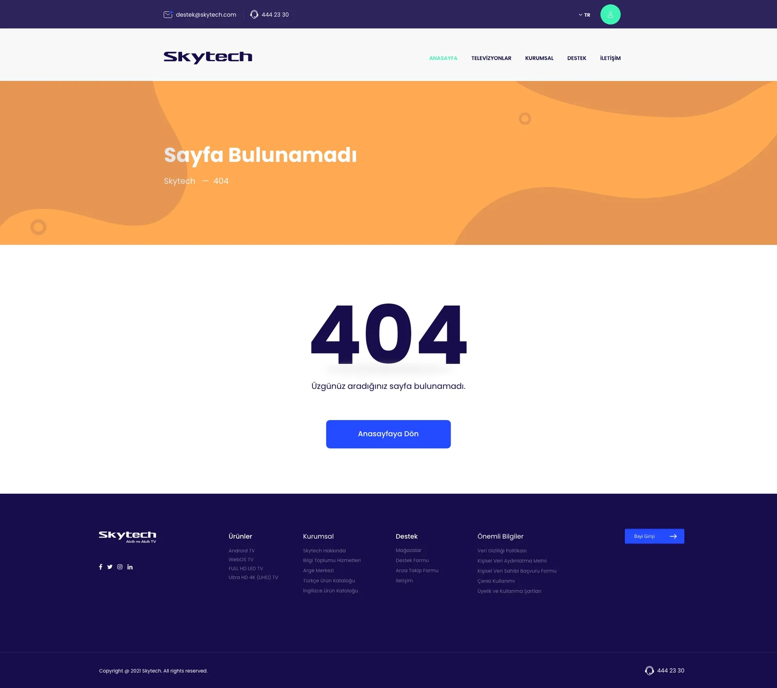 Skytech Website — tasarım 7