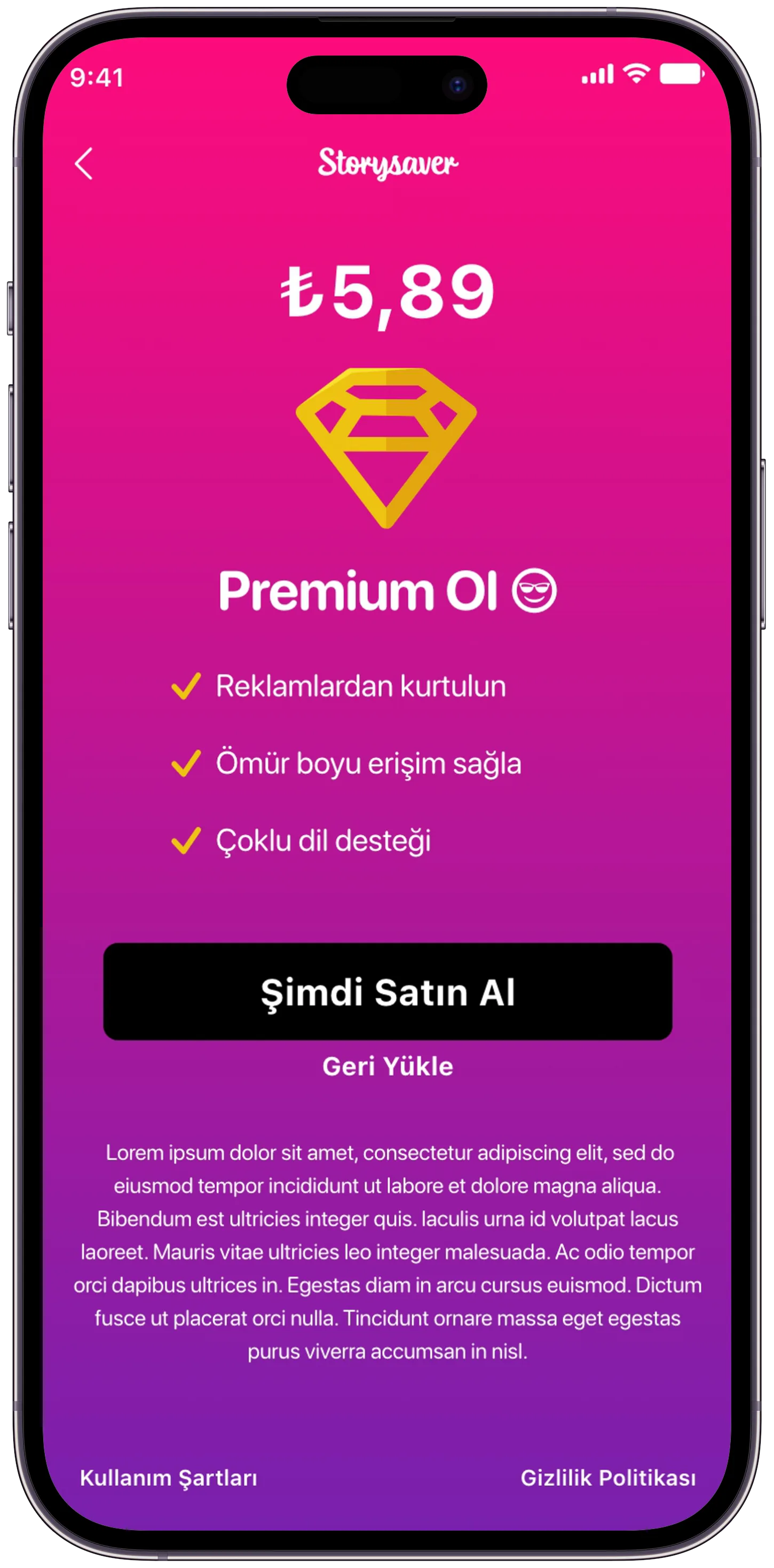Story Saver Social App — tasarım 12