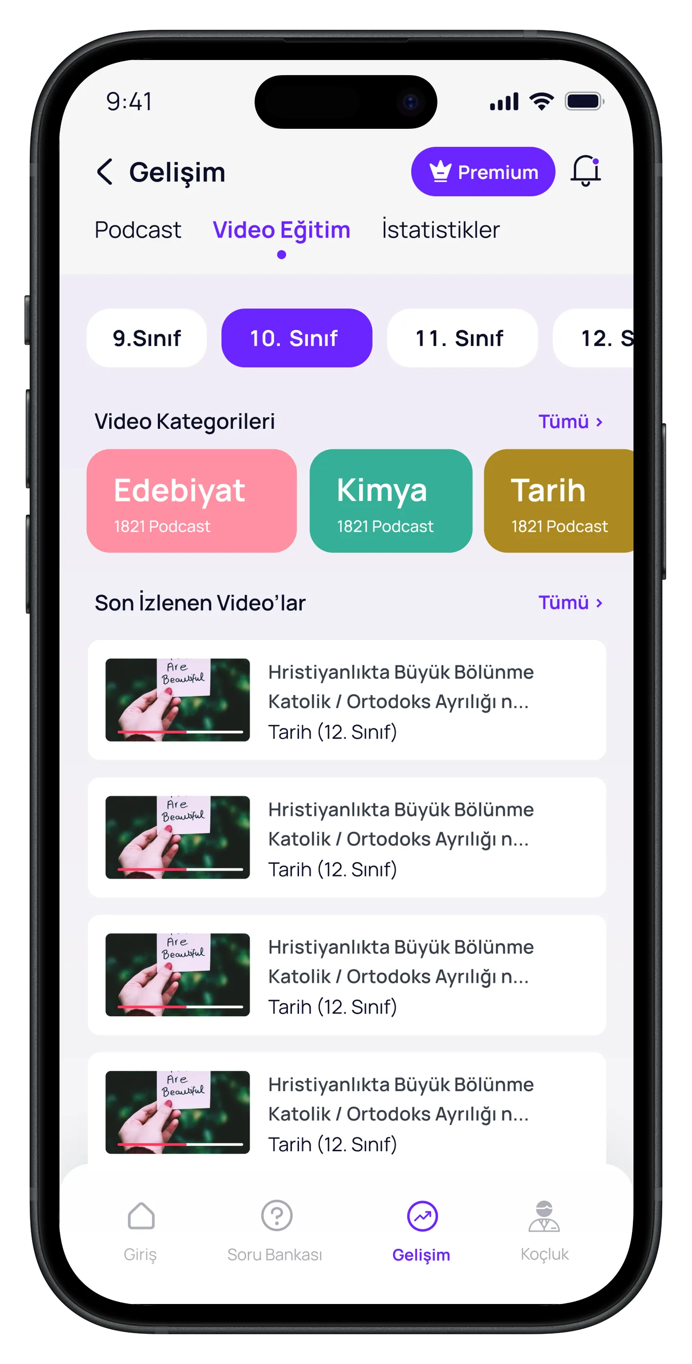 Question Based Education App — tasarım 7
