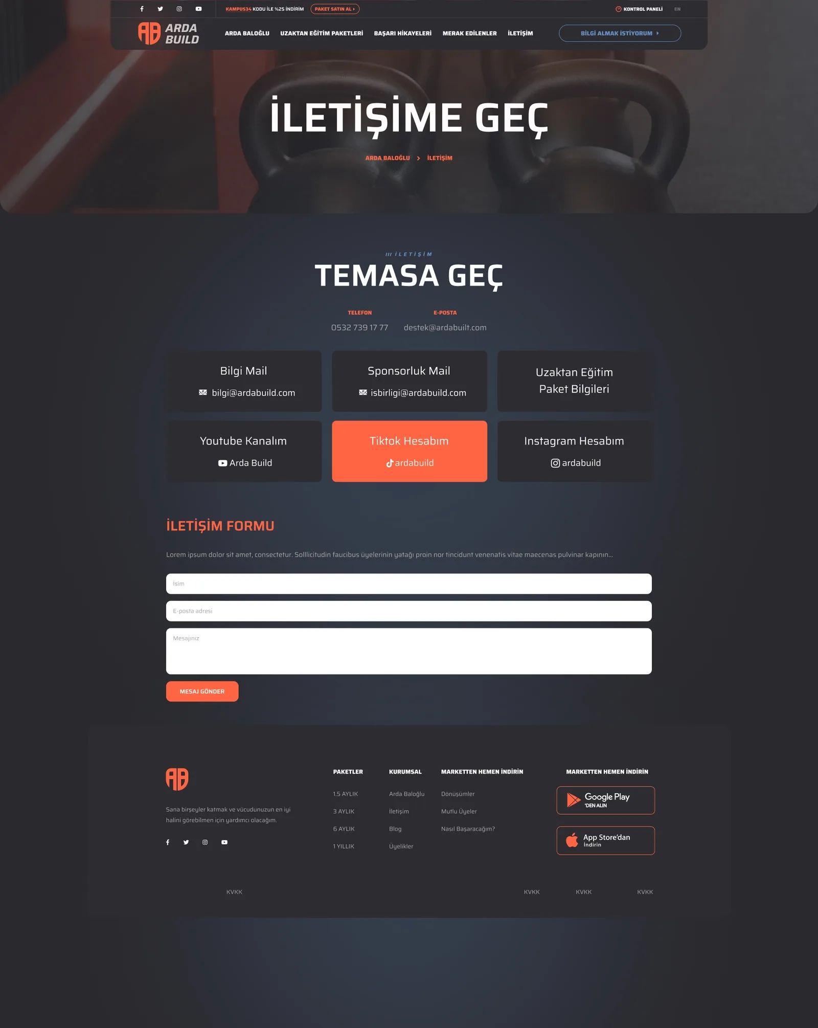 Arda Build Fitness Trainer — tasarım 7
