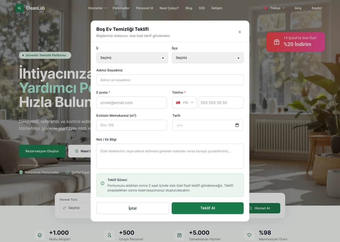 Clean Lab Web — tasarım 1