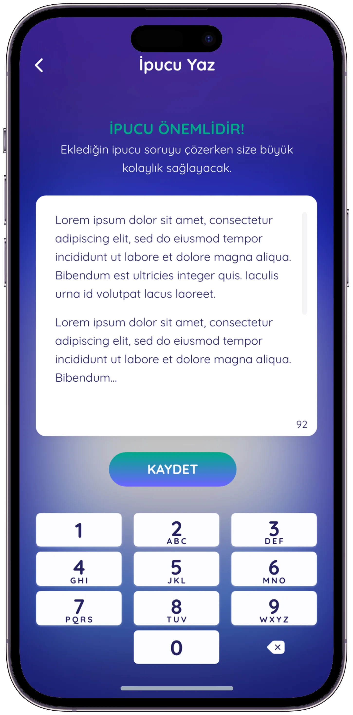 Soru Defteri Q&A App — tasarım 19