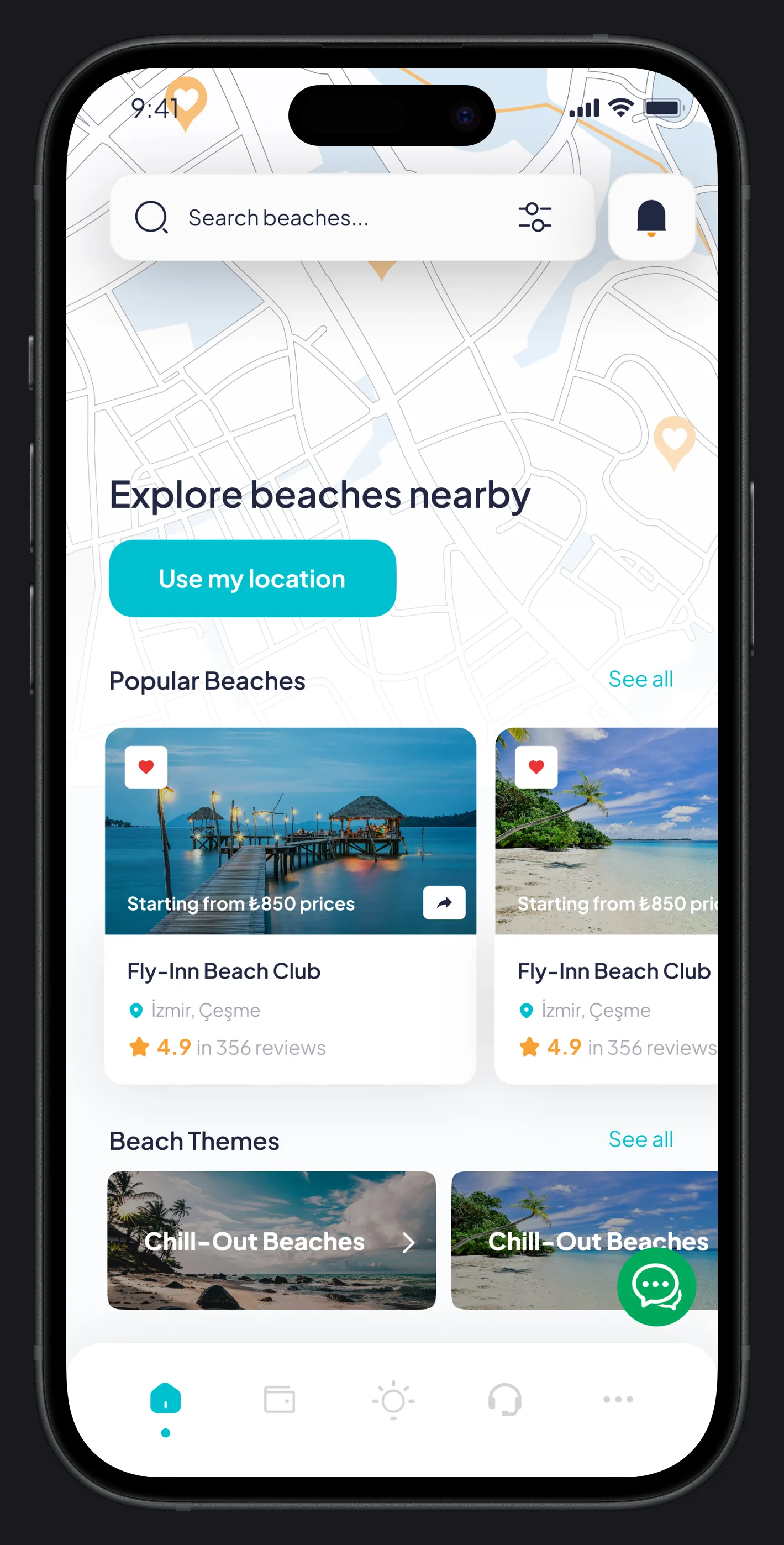 Go Beach Mobile App — tasarım 2