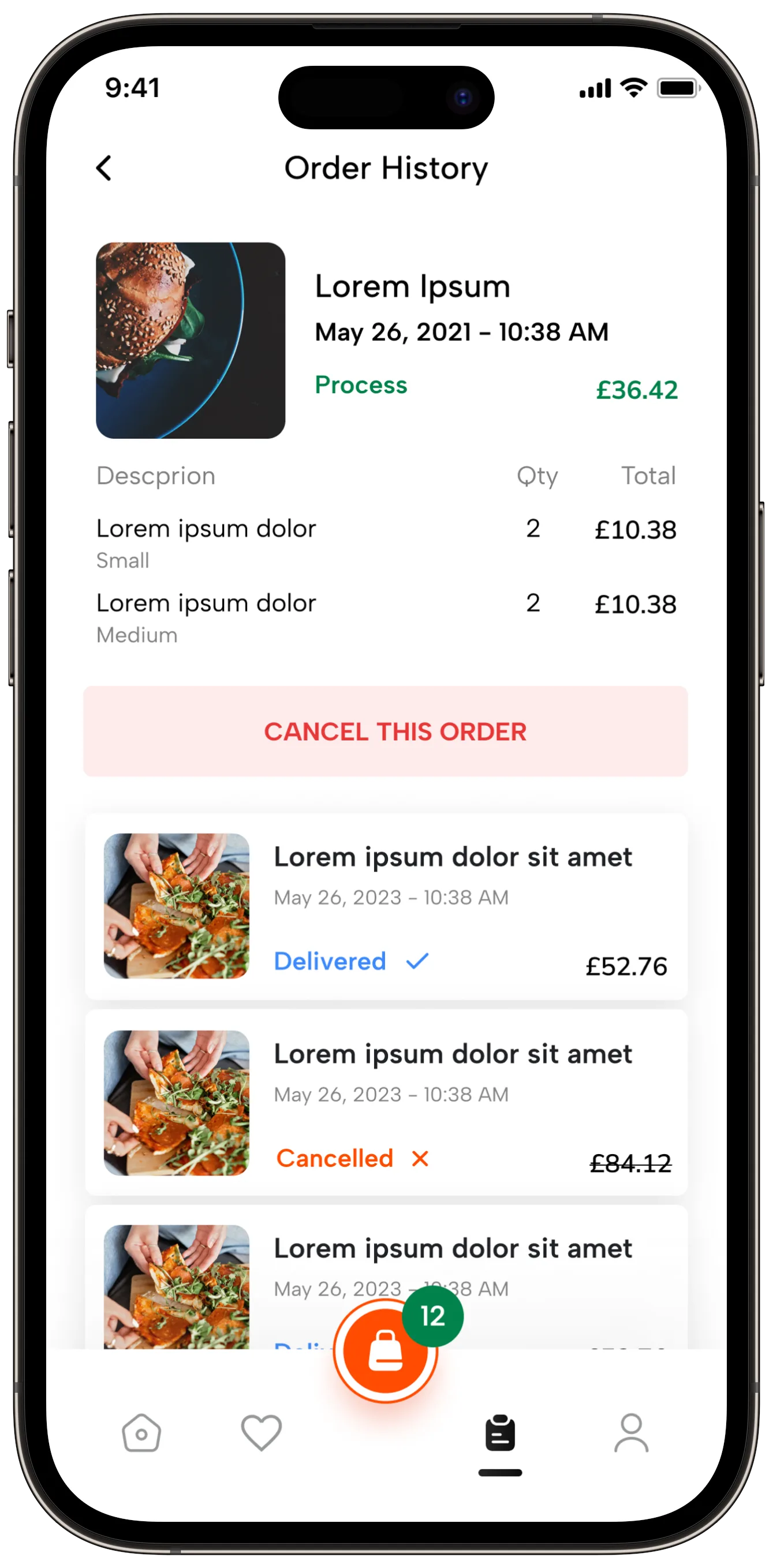 Food Delivery — tasarım 22