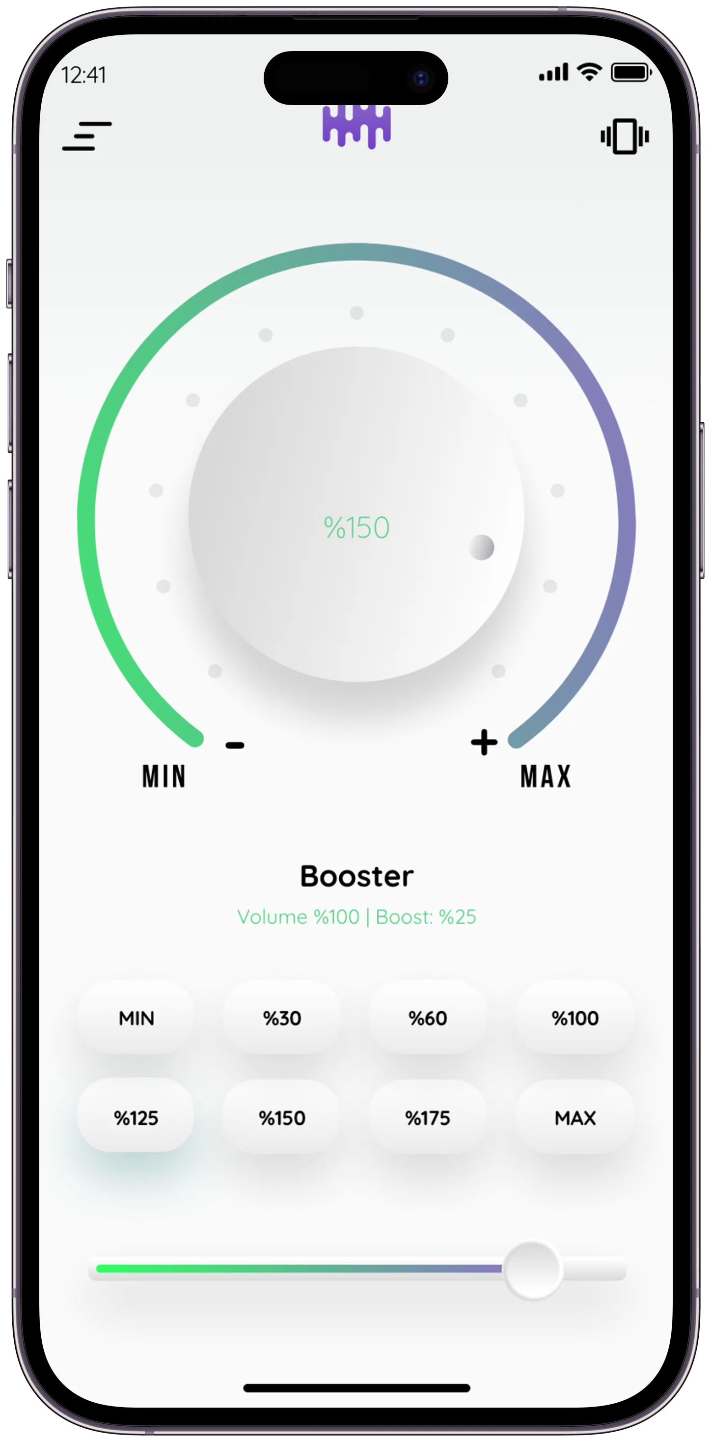 Volume Booster — tasarım 8