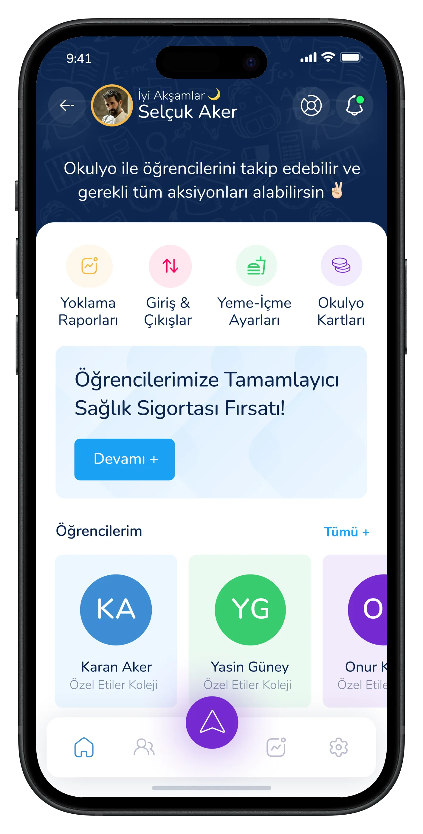 Parent & Student Mobile App — tasarım 35