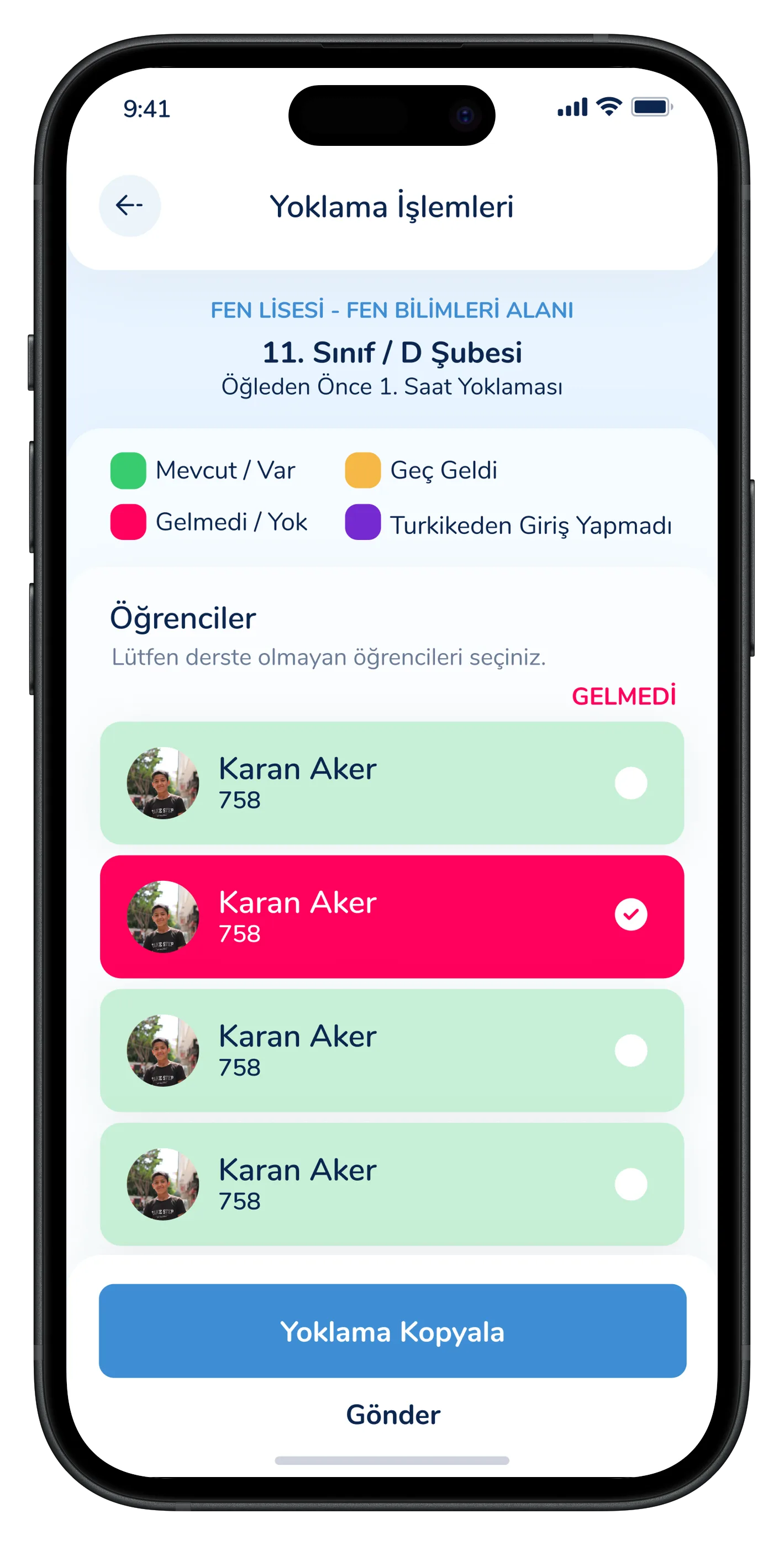 Parent & Student Mobile App — tasarım 38