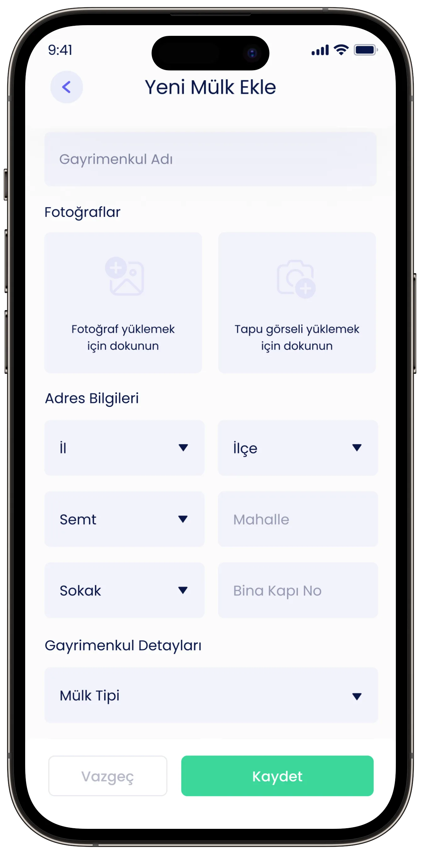 Real Estate App — tasarım 33