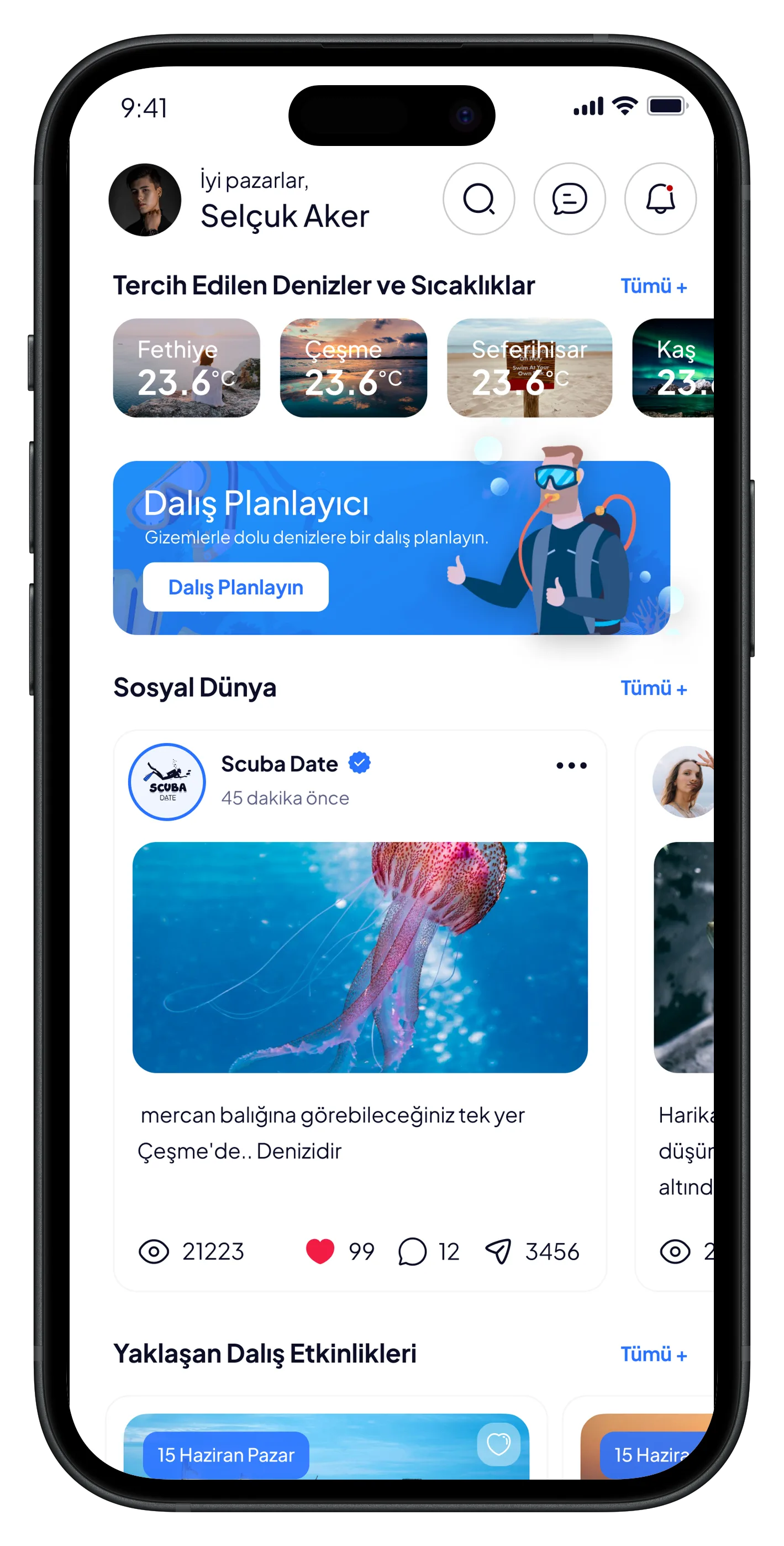 Scuba Diving Mobile App — tasarım 17