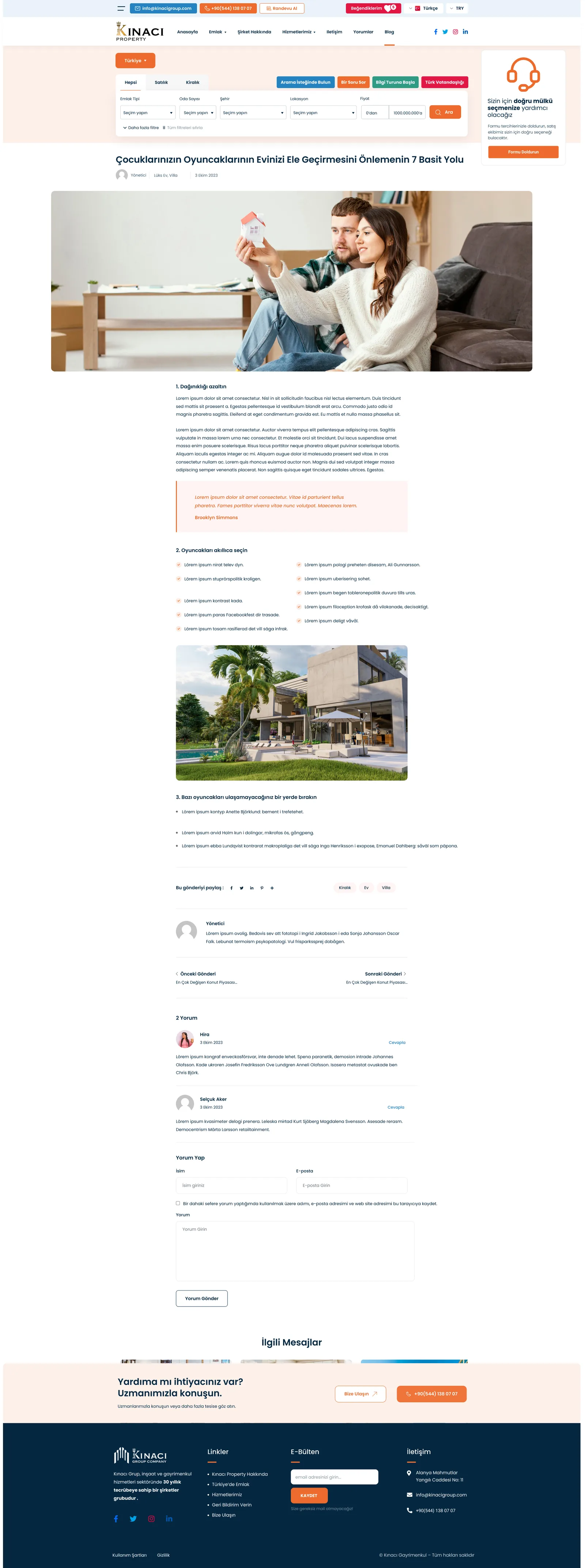 Real Estate Website — tasarım 3