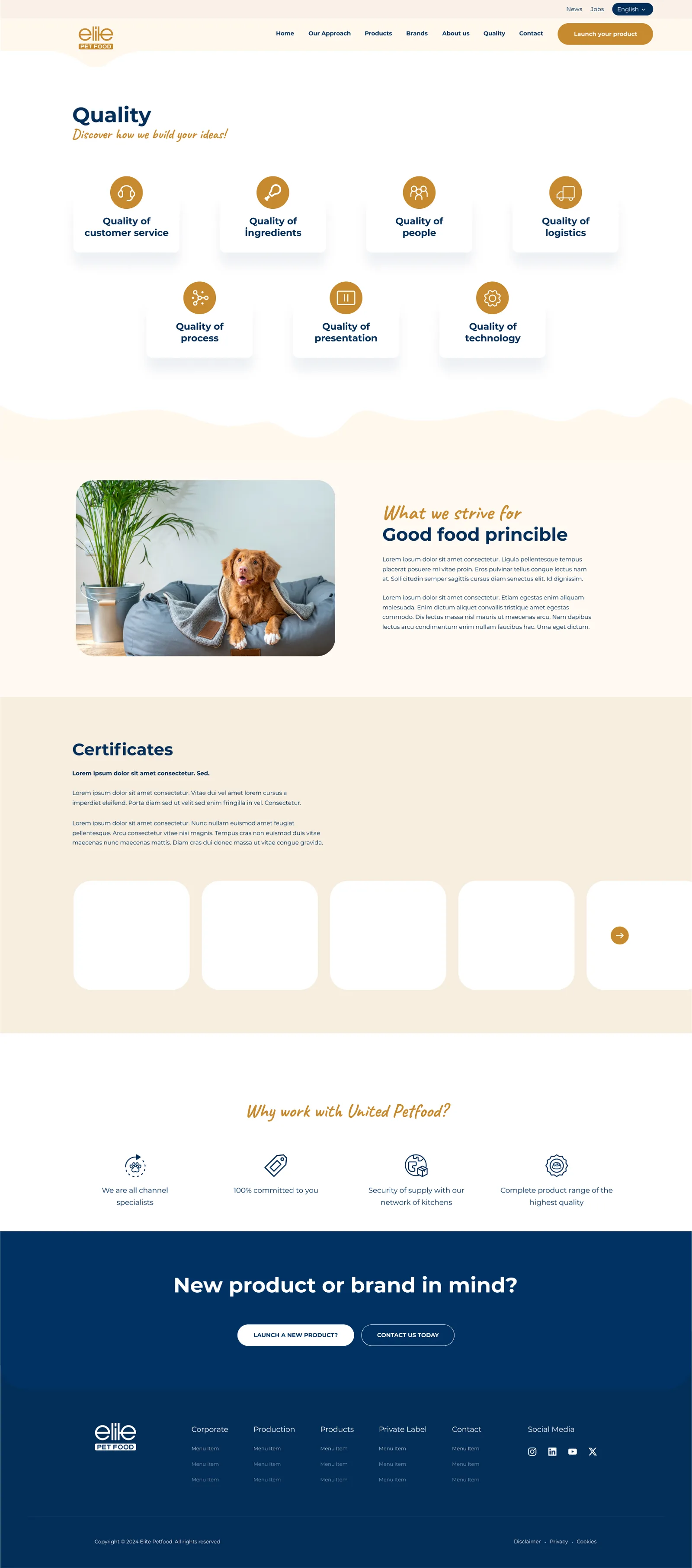 Pet Foods Corporate Website — tasarım 18