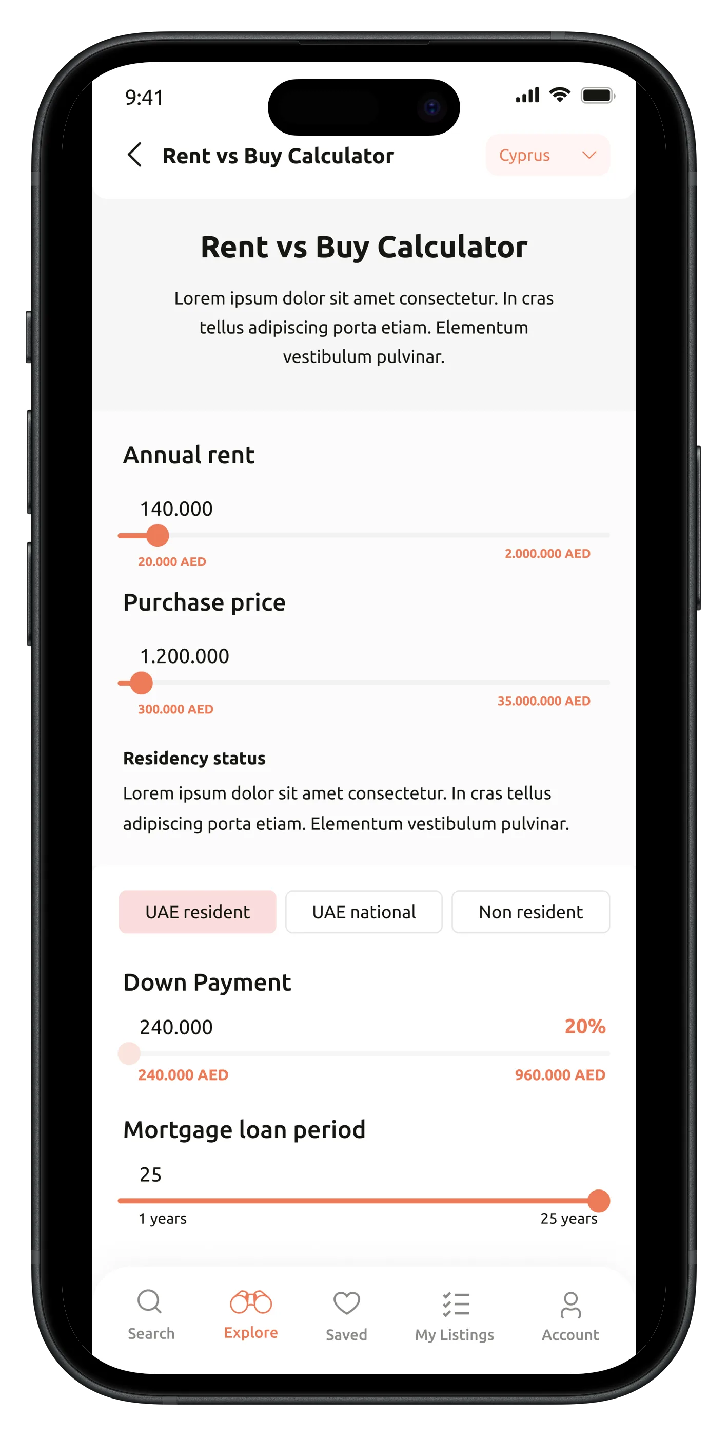 Real Estate App — tasarım 5