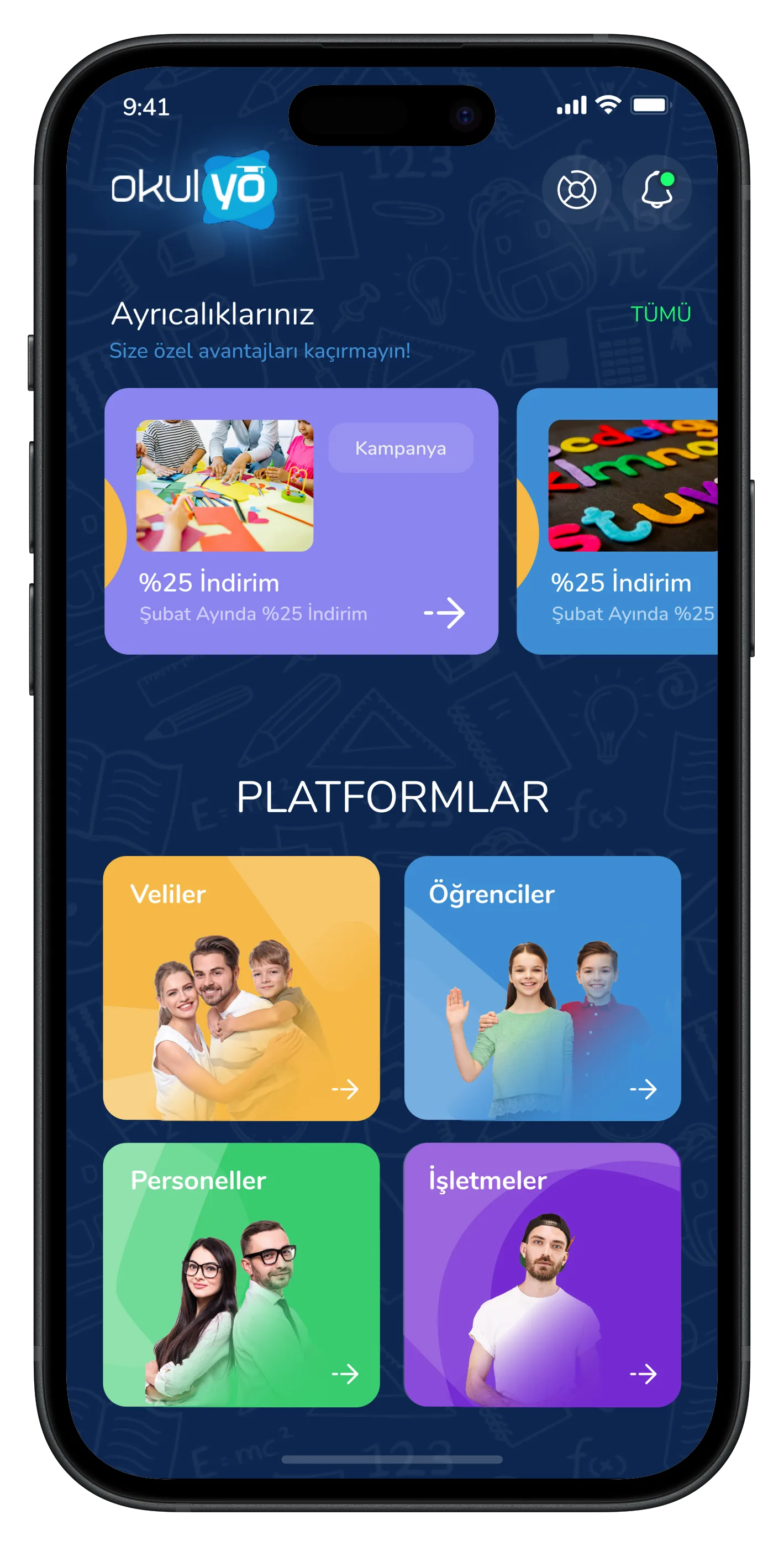 Parent & Student Mobile App — tasarım 6