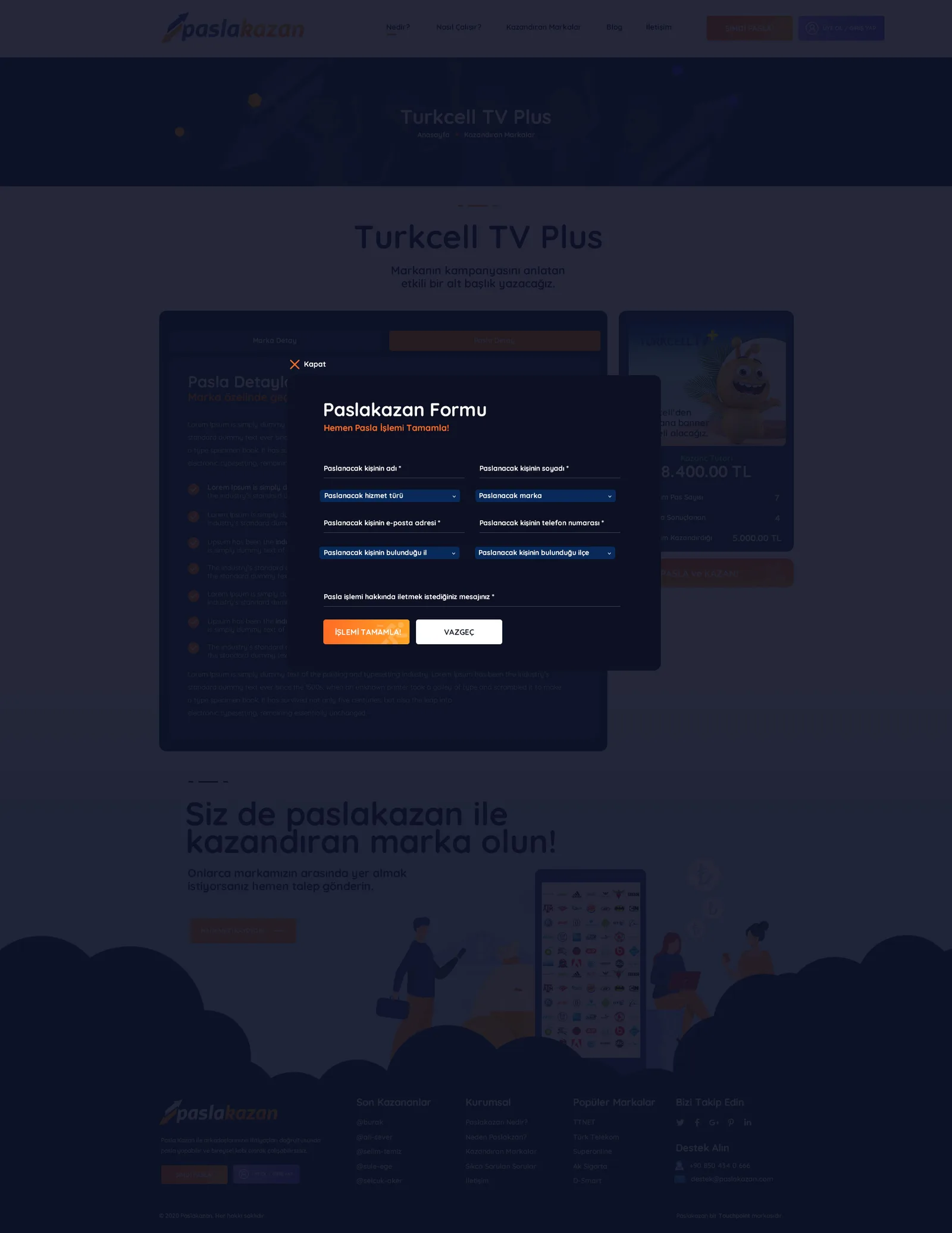 Pasla Kazan Website — tasarım 14