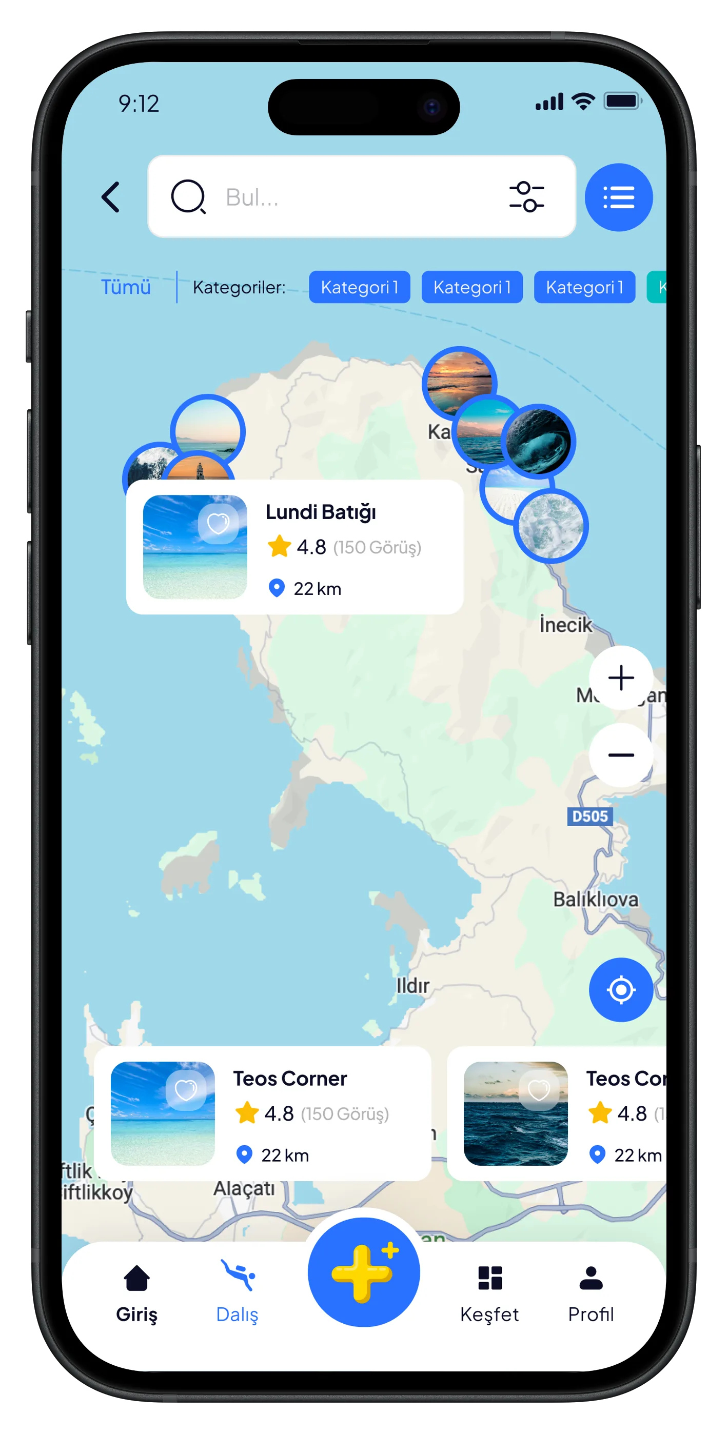 Scuba Diving Mobile App — tasarım 13