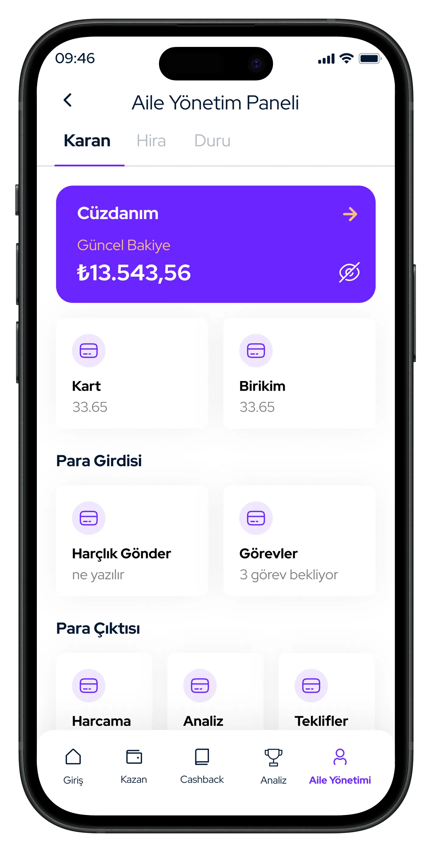 Parent & Child Finance Mobile App — tasarım 3