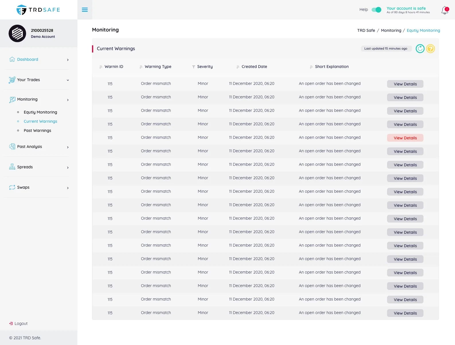 Trading Web App — tasarım 6