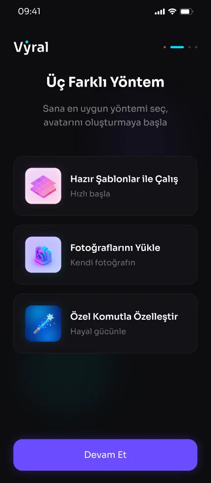 Vyral App uygulama ekranı