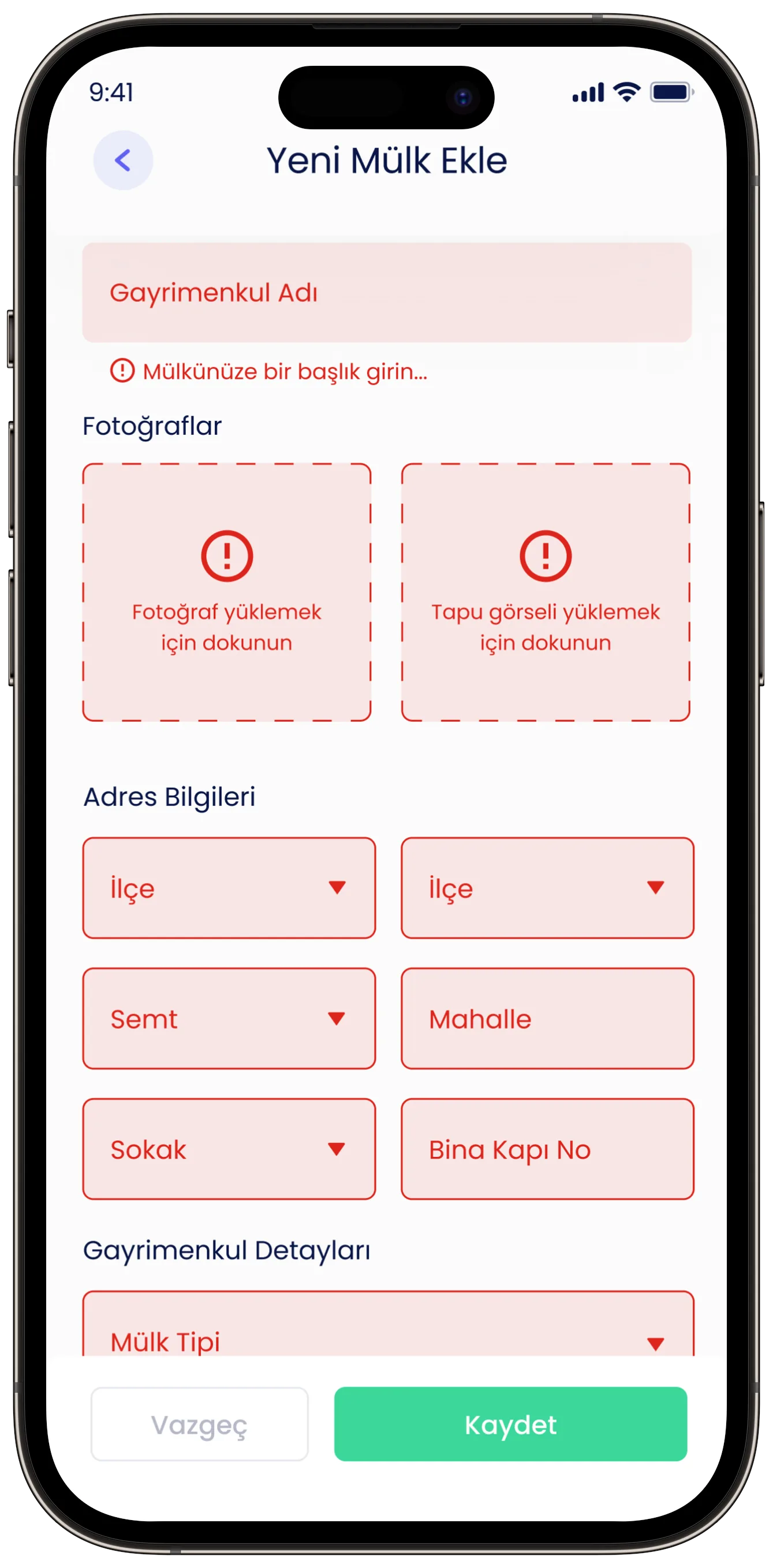 Real Estate App — tasarım 35
