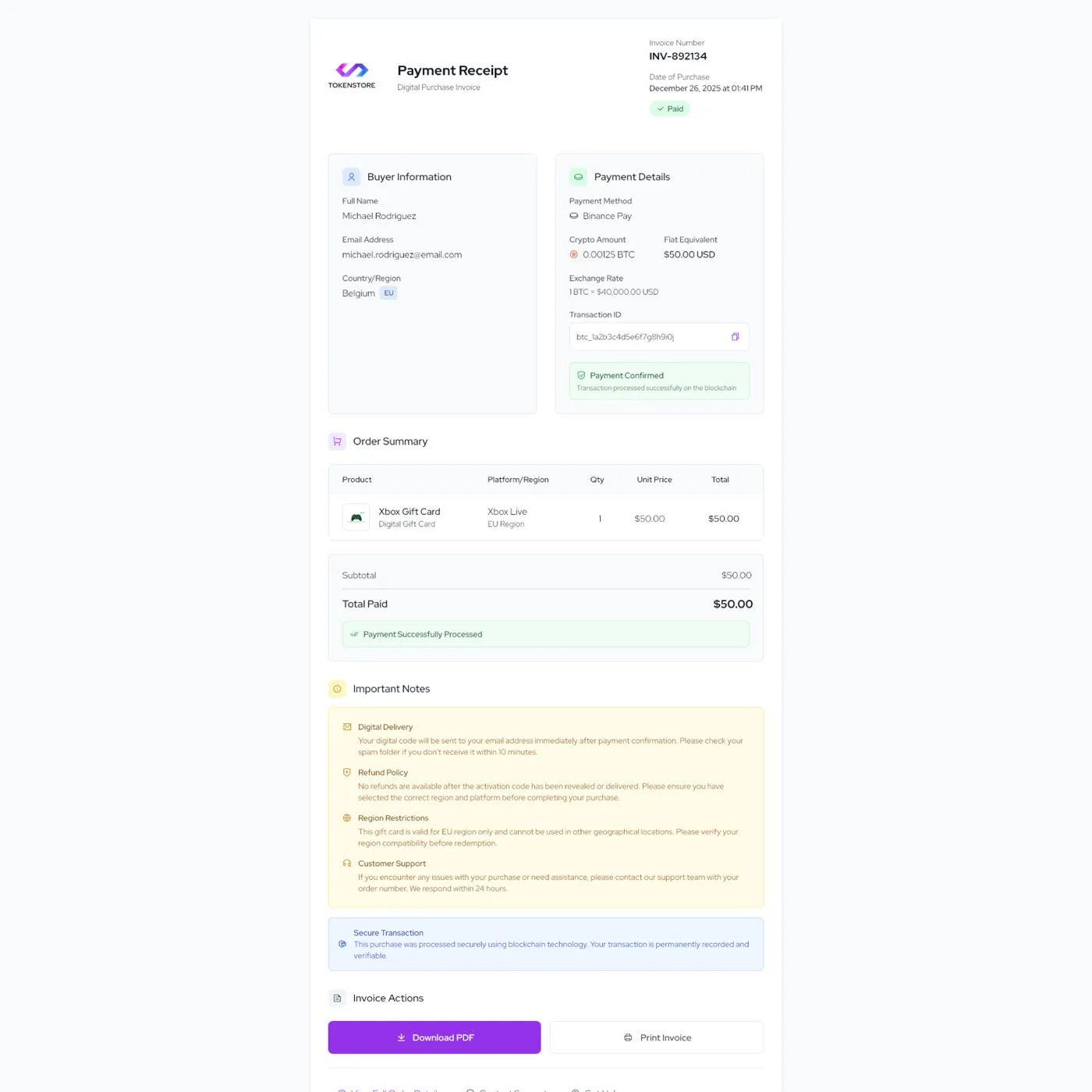 TokenStore — tasarım 5