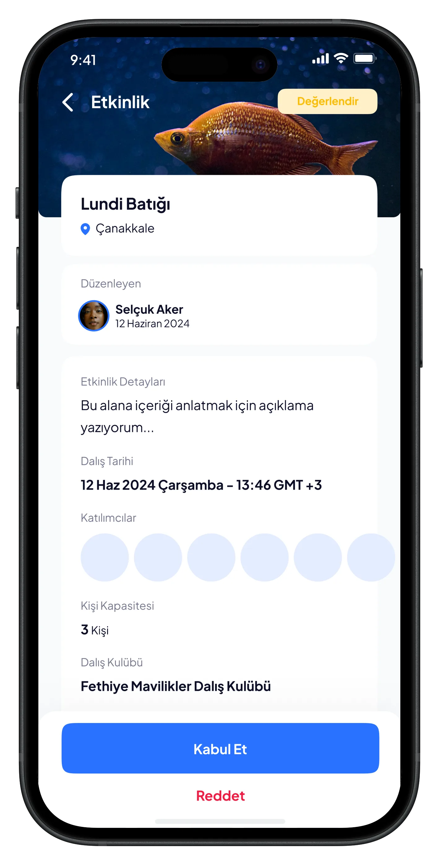 Scuba Diving Mobile App — tasarım 15
