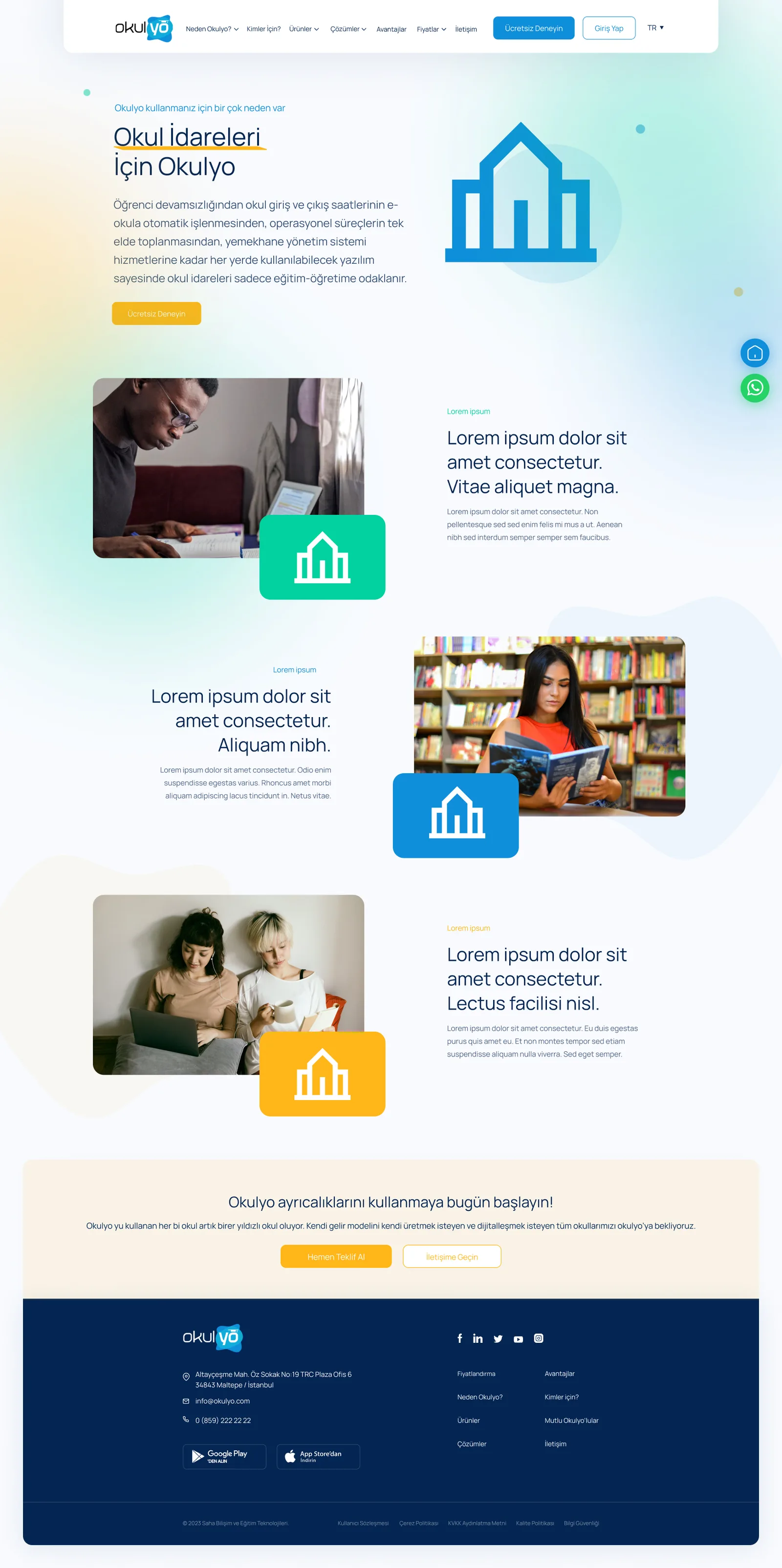 Okulyo Corporate Website — tasarım 2