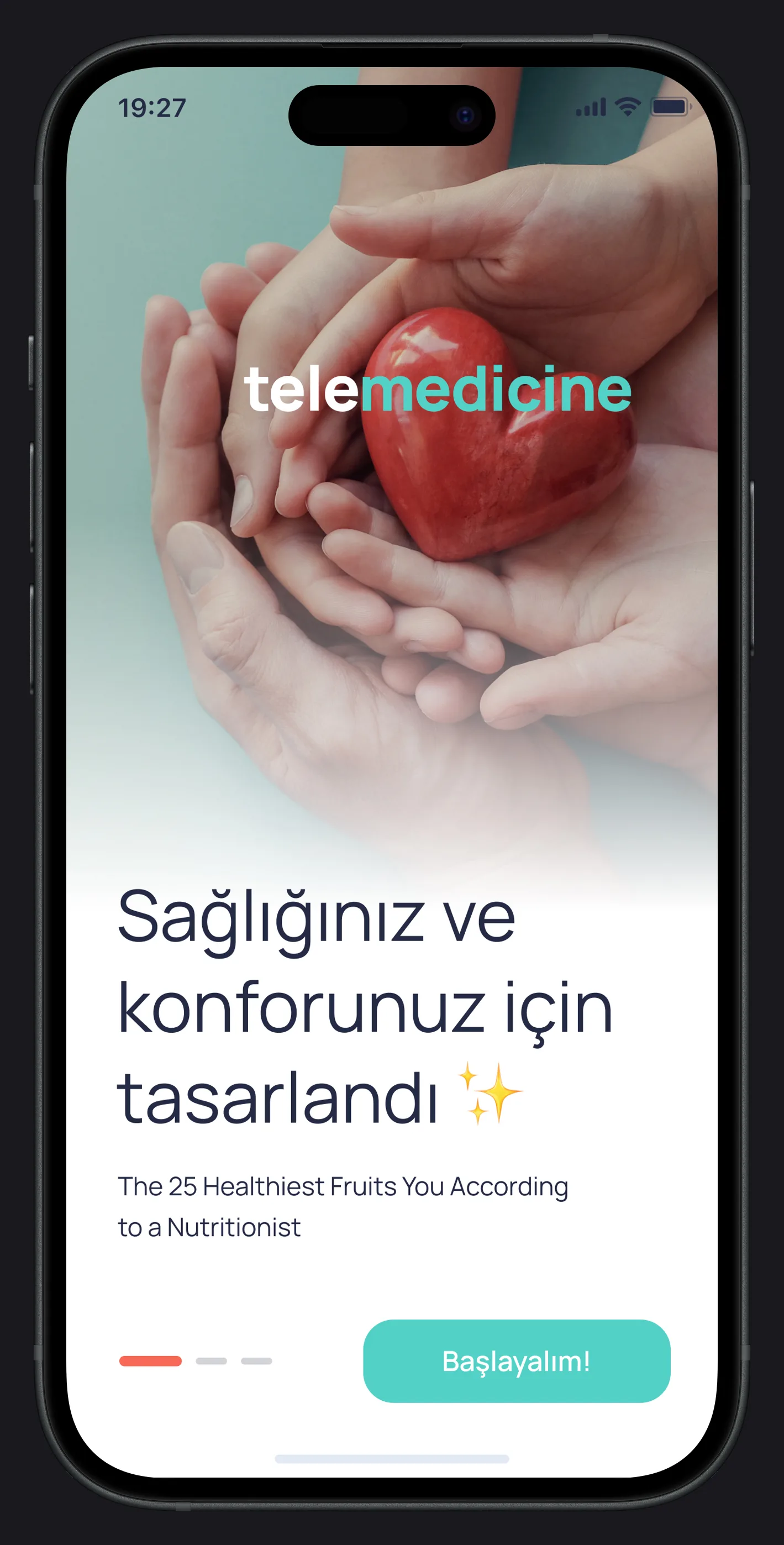 Health Mobile App — tasarım 1
