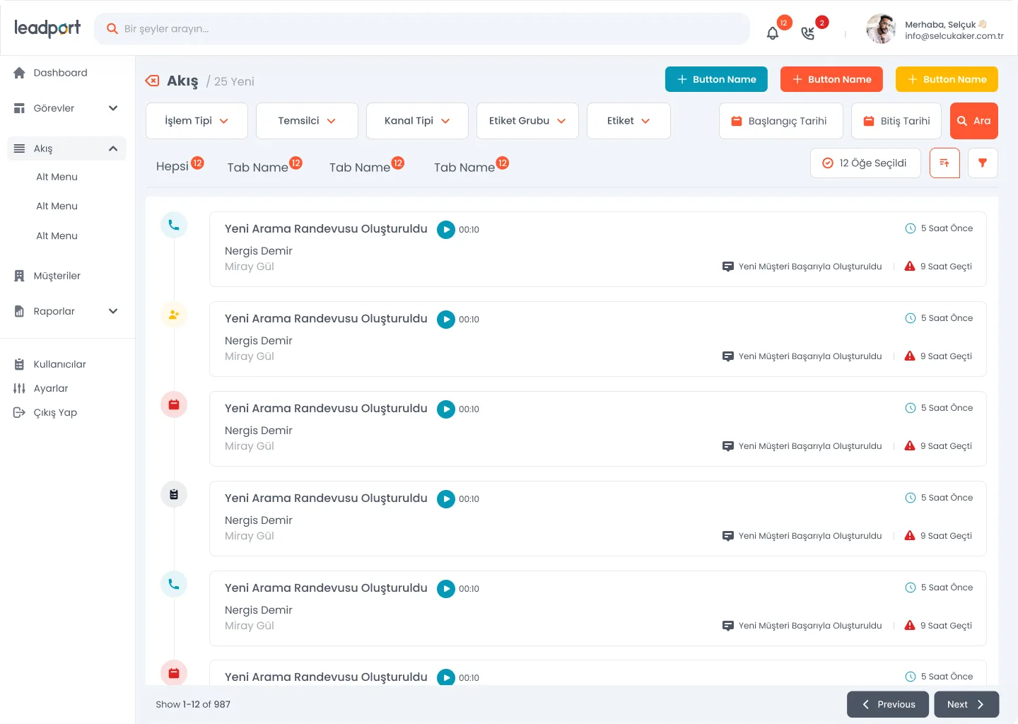 Leadport Customer App — tasarım 4