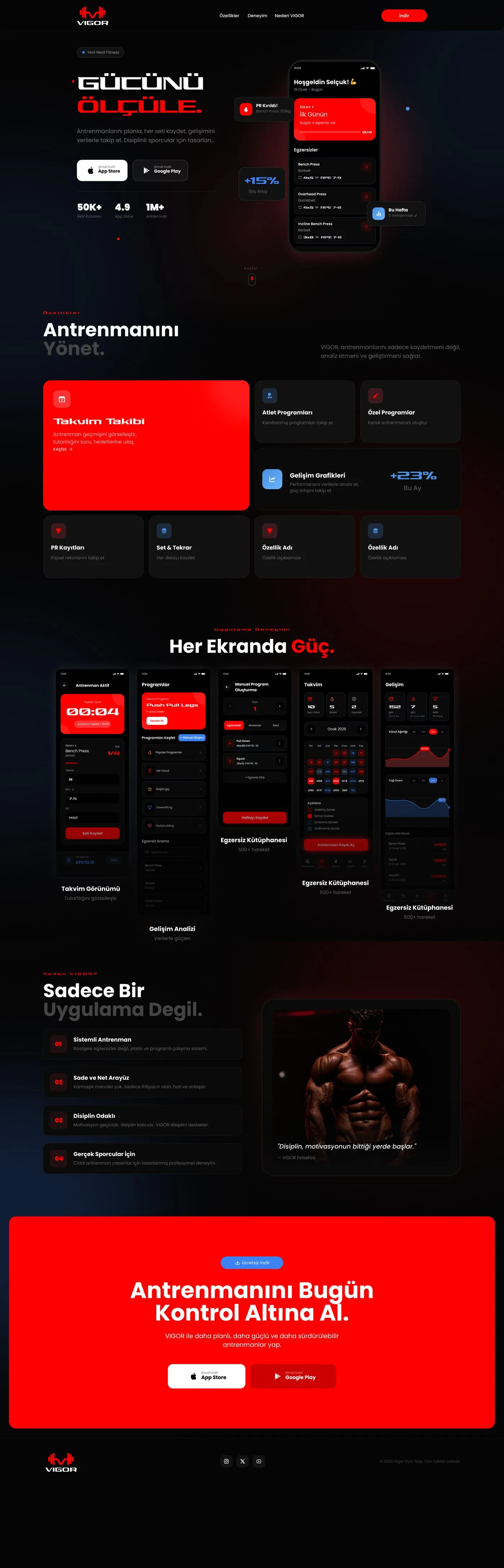 Vigor Gym — Landing — tasarım 1