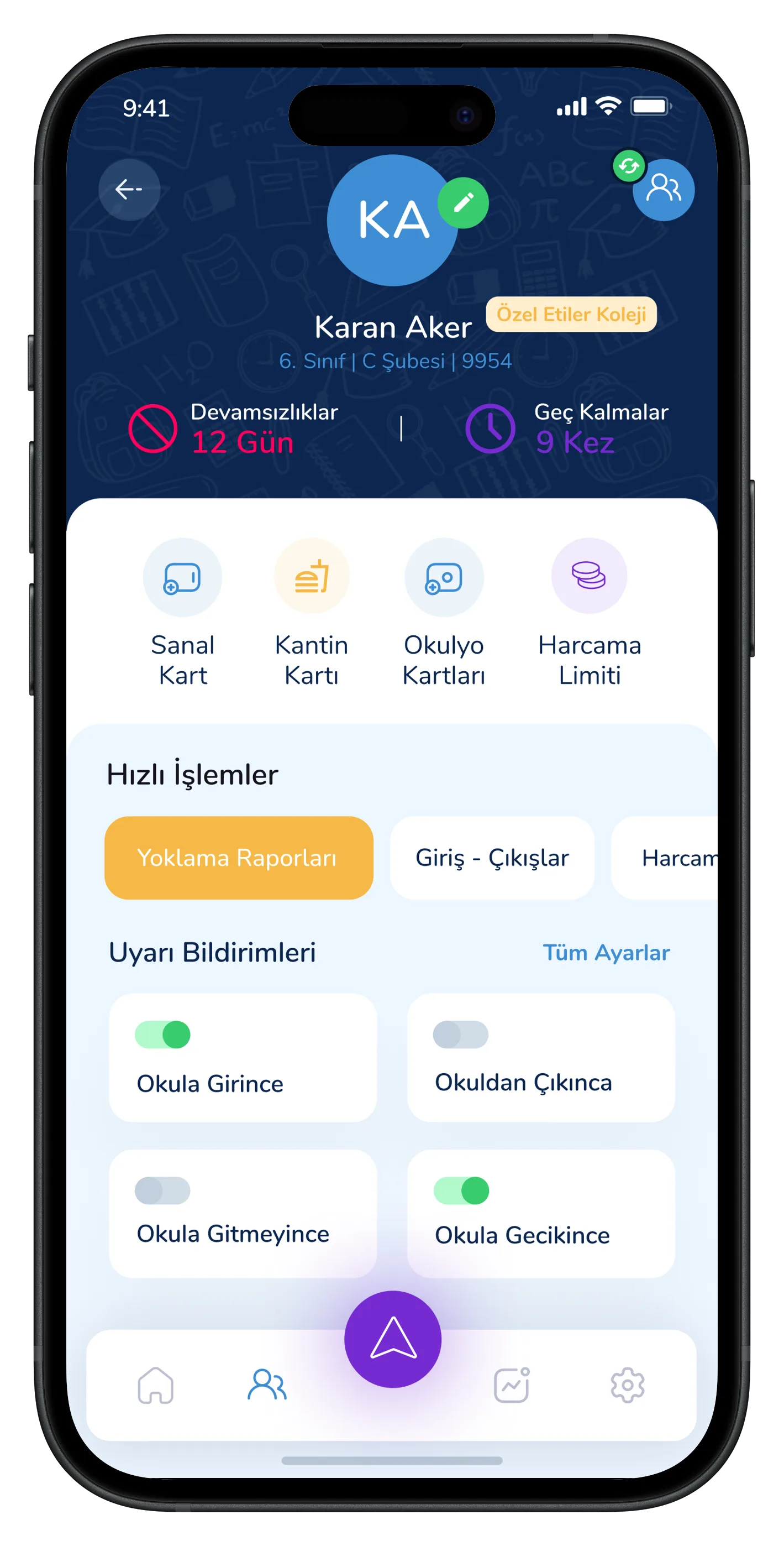 Parent & Student Mobile App — tasarım 22