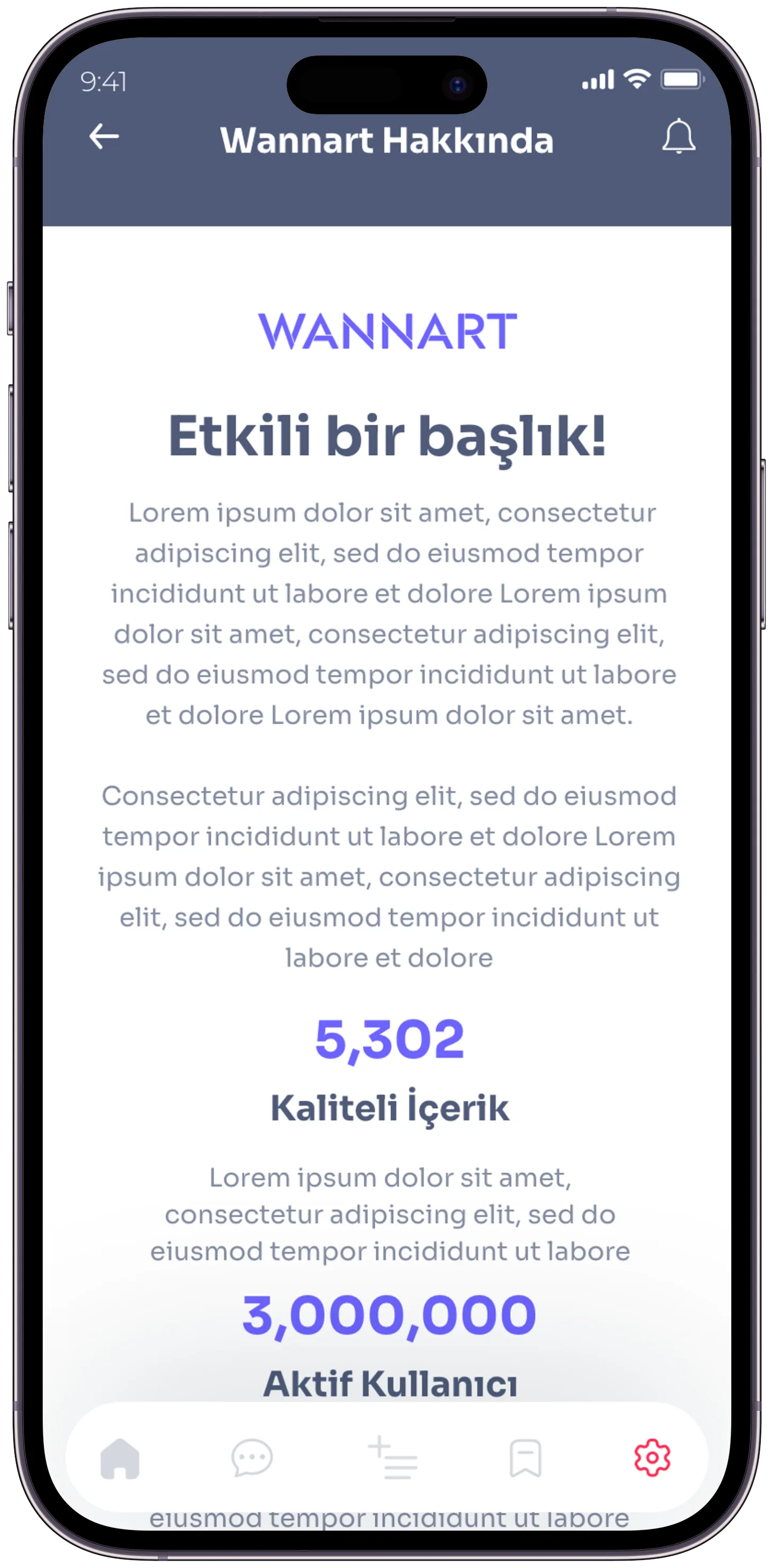 Wannart Social App — tasarım 13