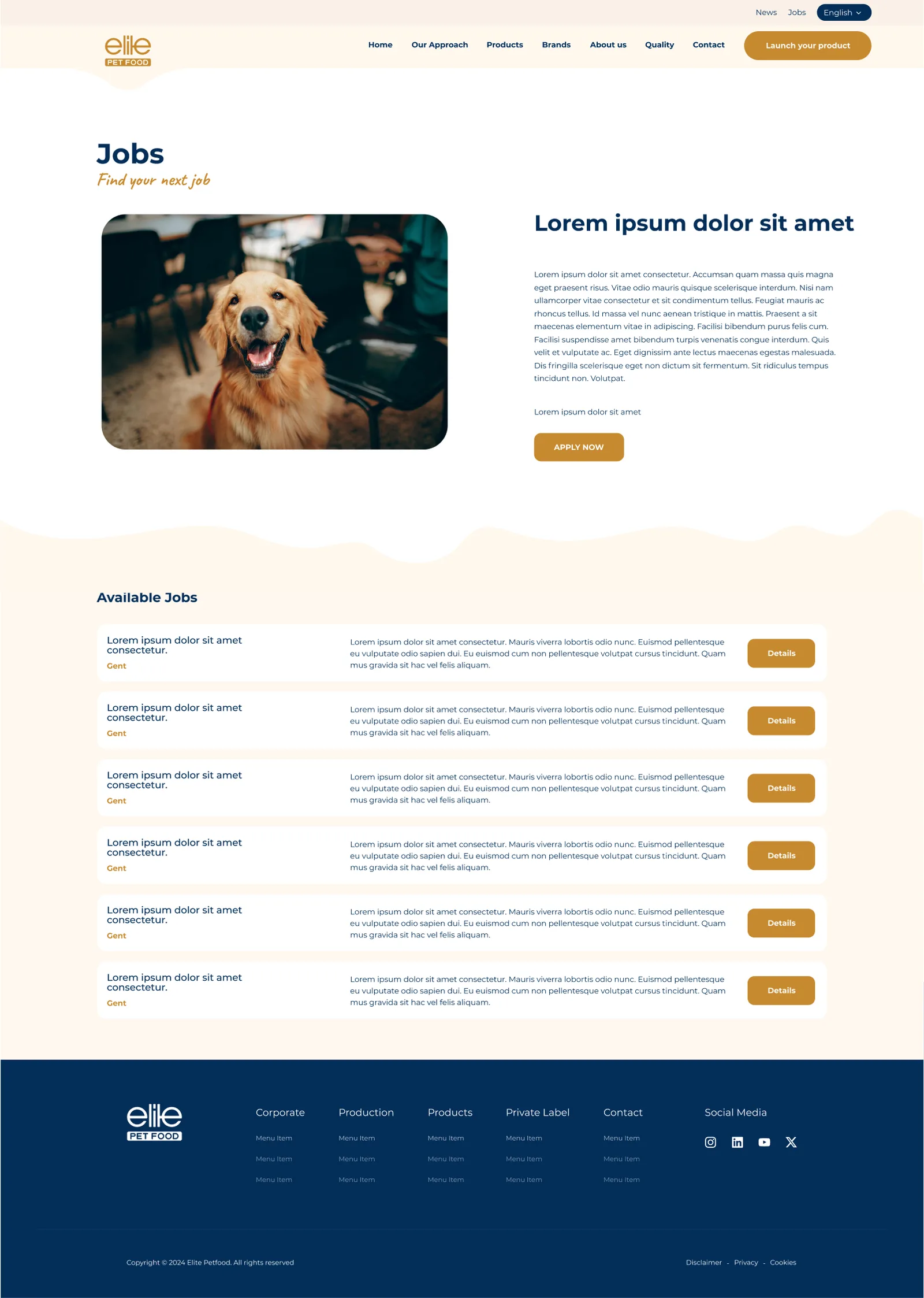 Pet Foods Corporate Website — tasarım 5