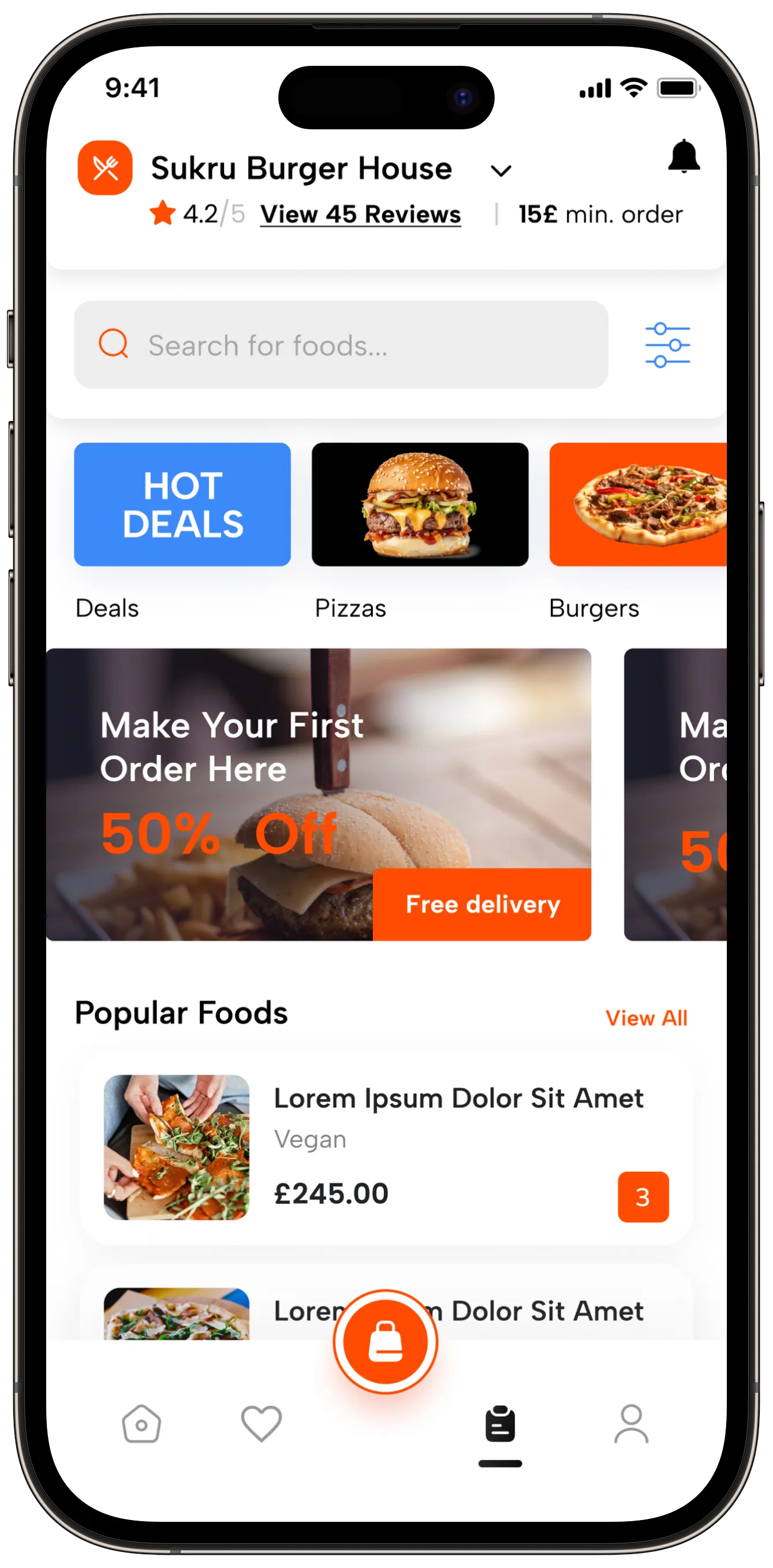 Food Delivery — tasarım 2