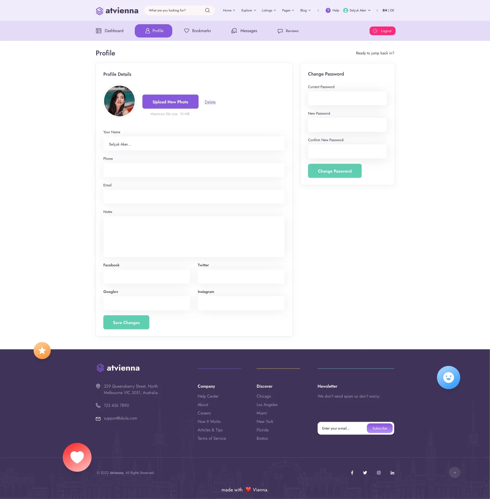 Vienna Travel Portal — tasarım 9