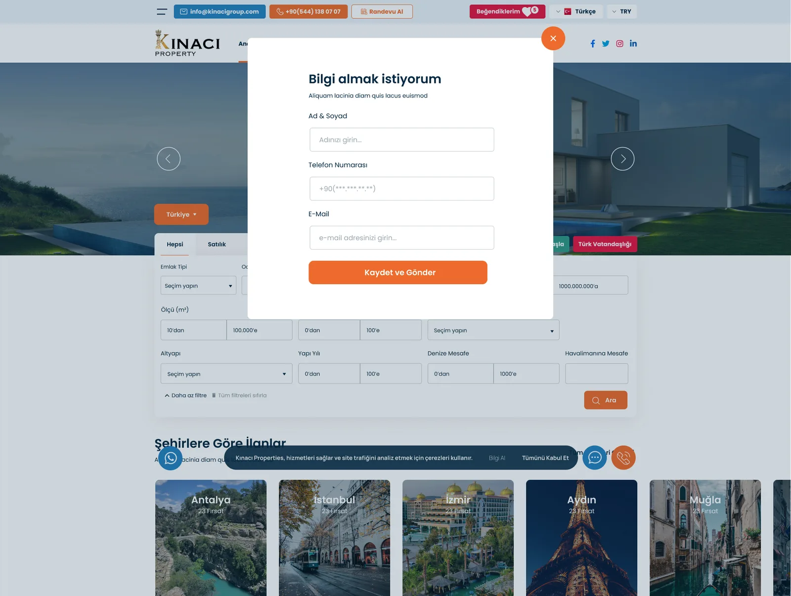 Real Estate Website — tasarım 7