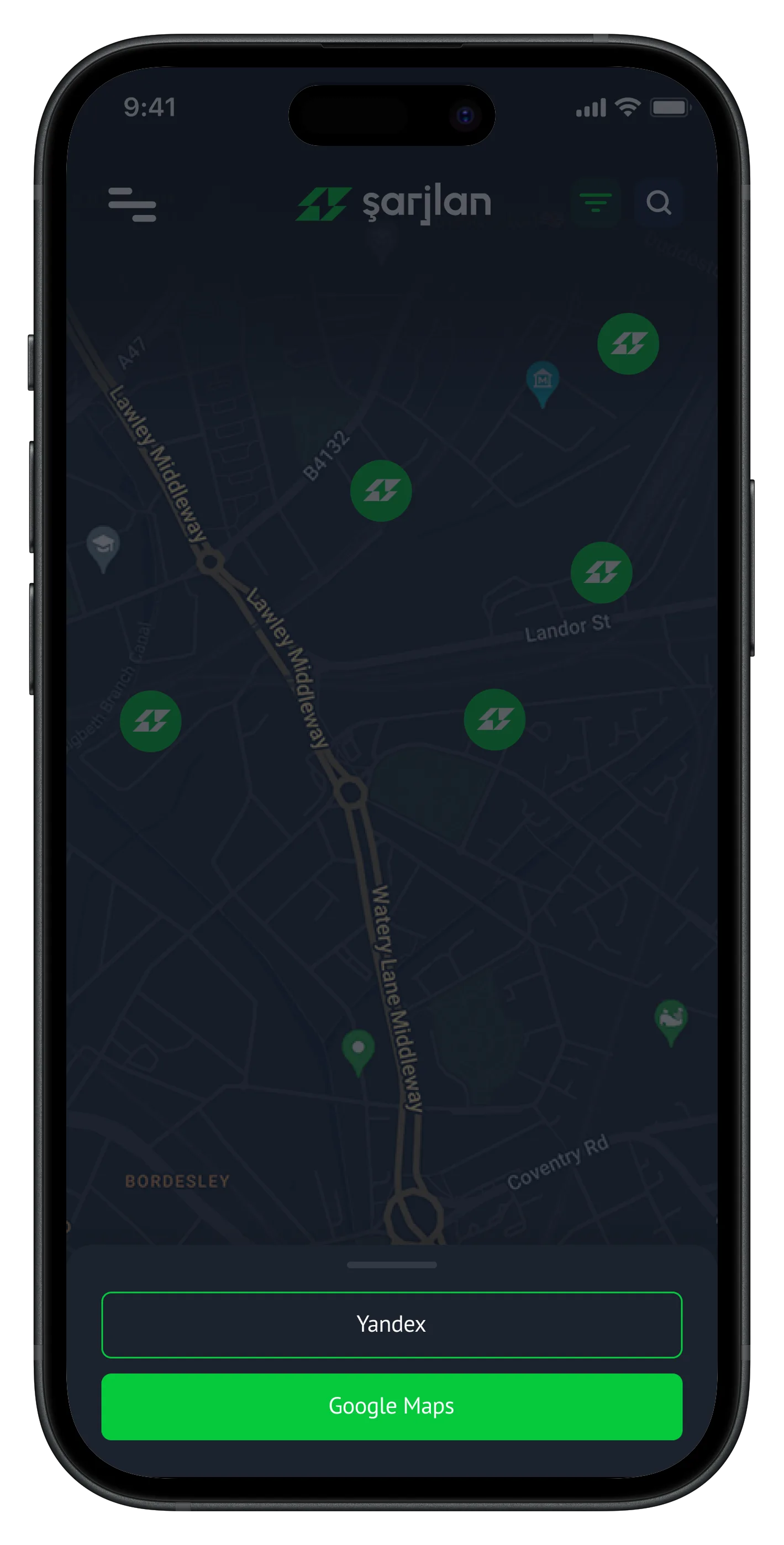 Car Charging Stations App — tasarım 24