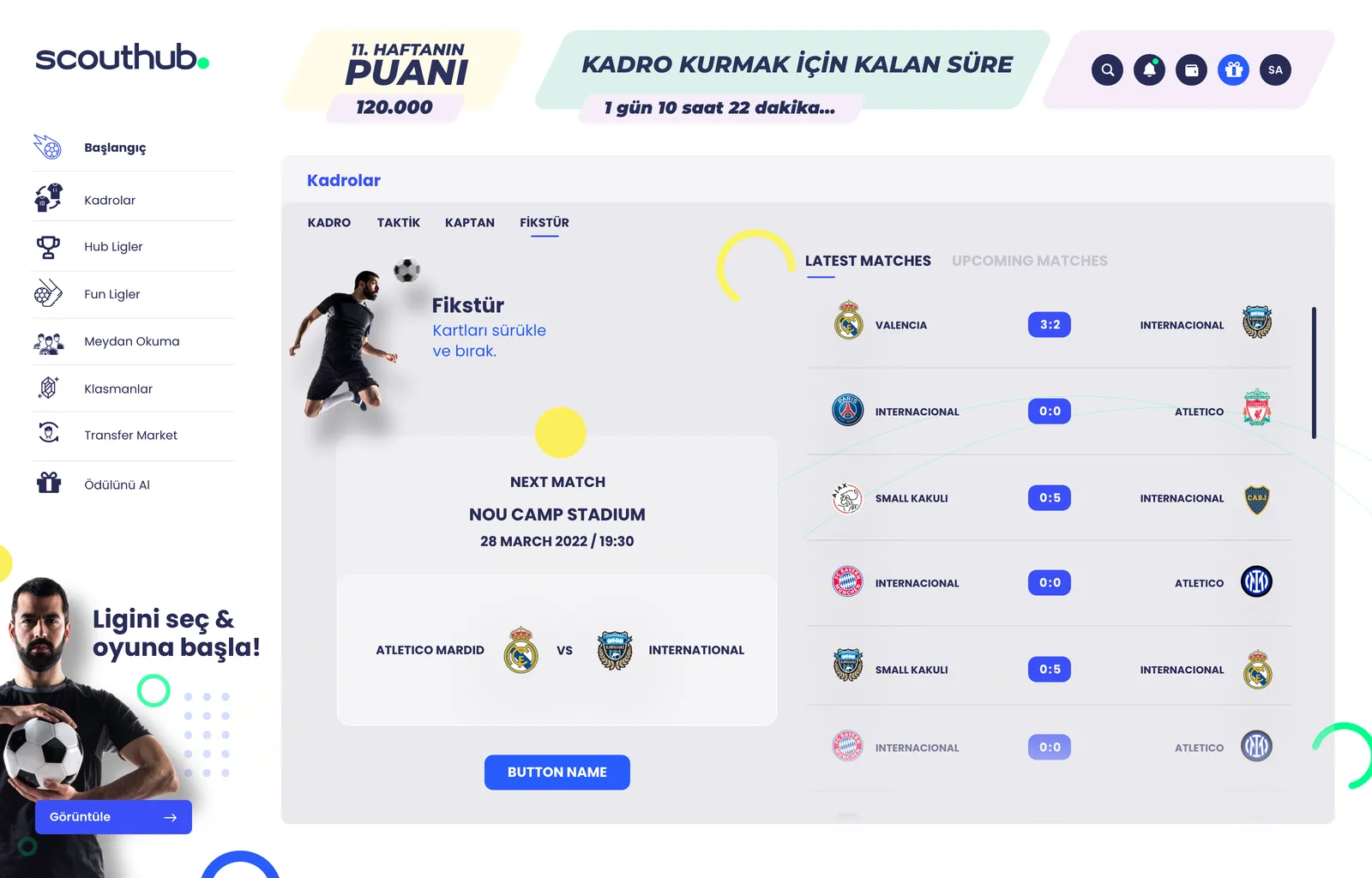 Scouthub Web App — tasarım 2